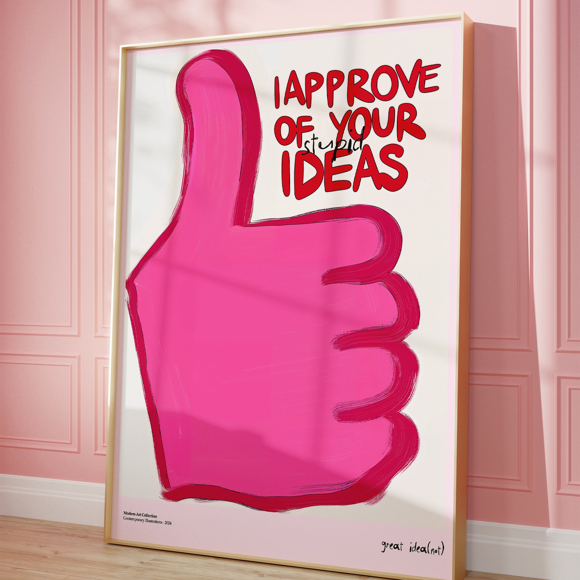 Plakat „I Approve” – Ironiczna Pochwała Twoich Najbardziej Szalonych Pomysłów!