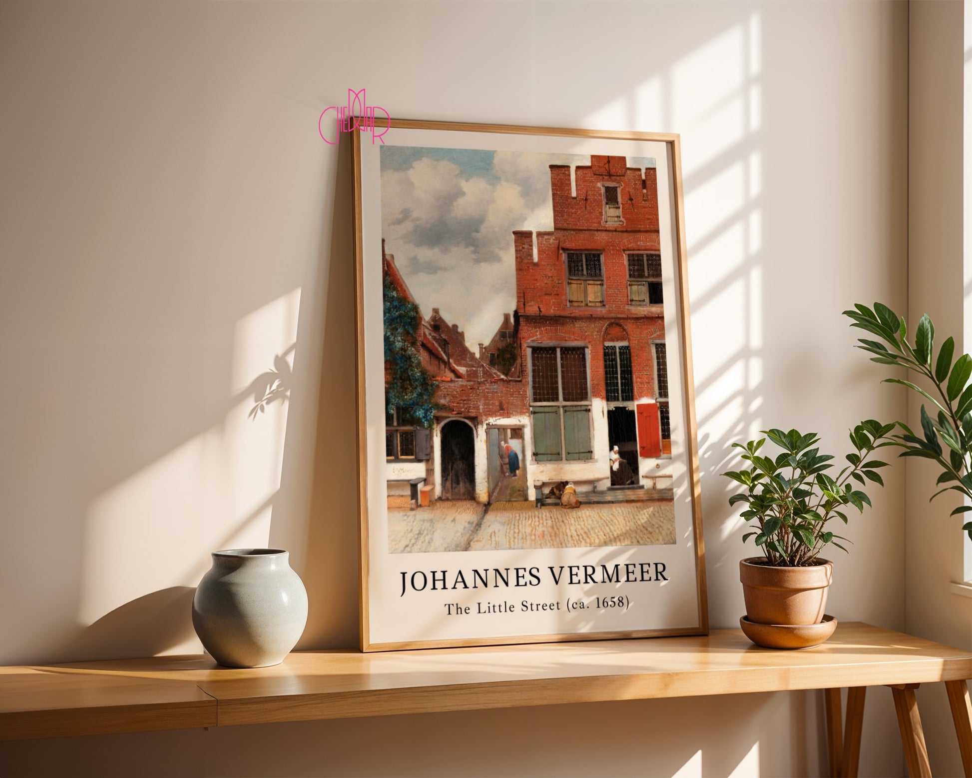 Plakat Johannes Vermeer Mała ulica, zabytkowe budowle, Vintage