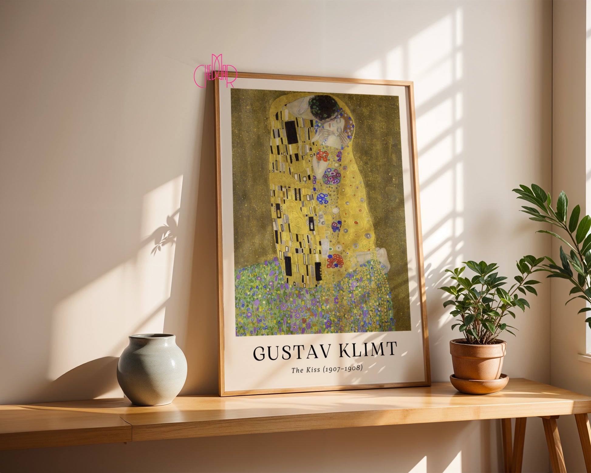 Plakat Plakat Gustaw Klimt The Kiss, pocałunek, obraz, złoty
