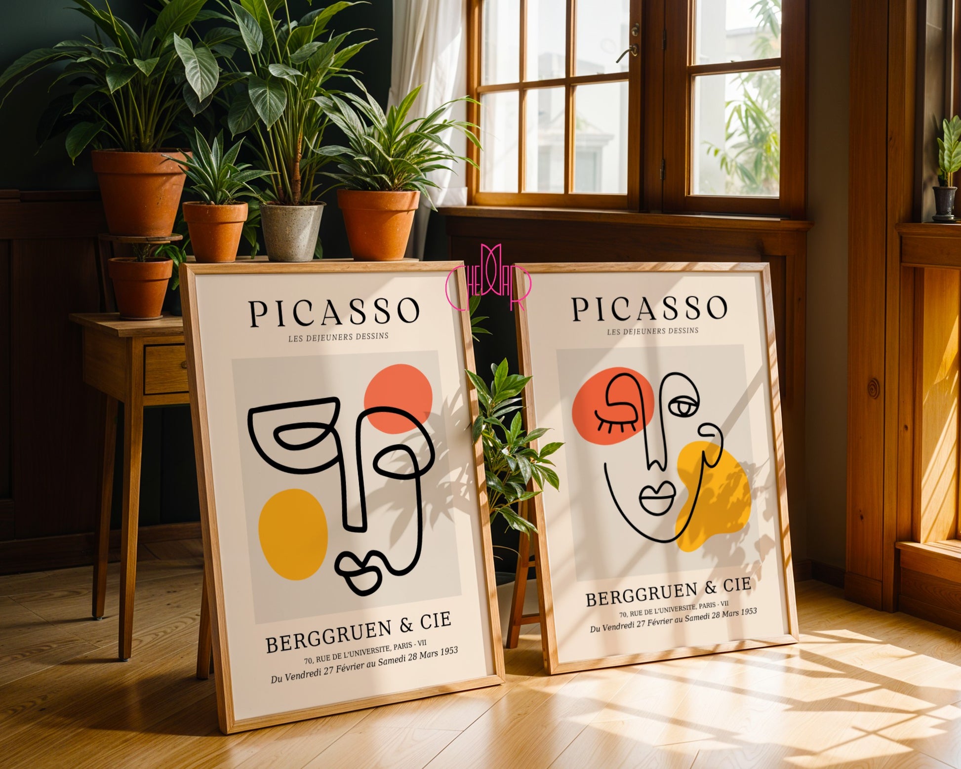 Plakat Pablo Picasso, Twarze, Paryż, sztuka abstrakcyjna 1953