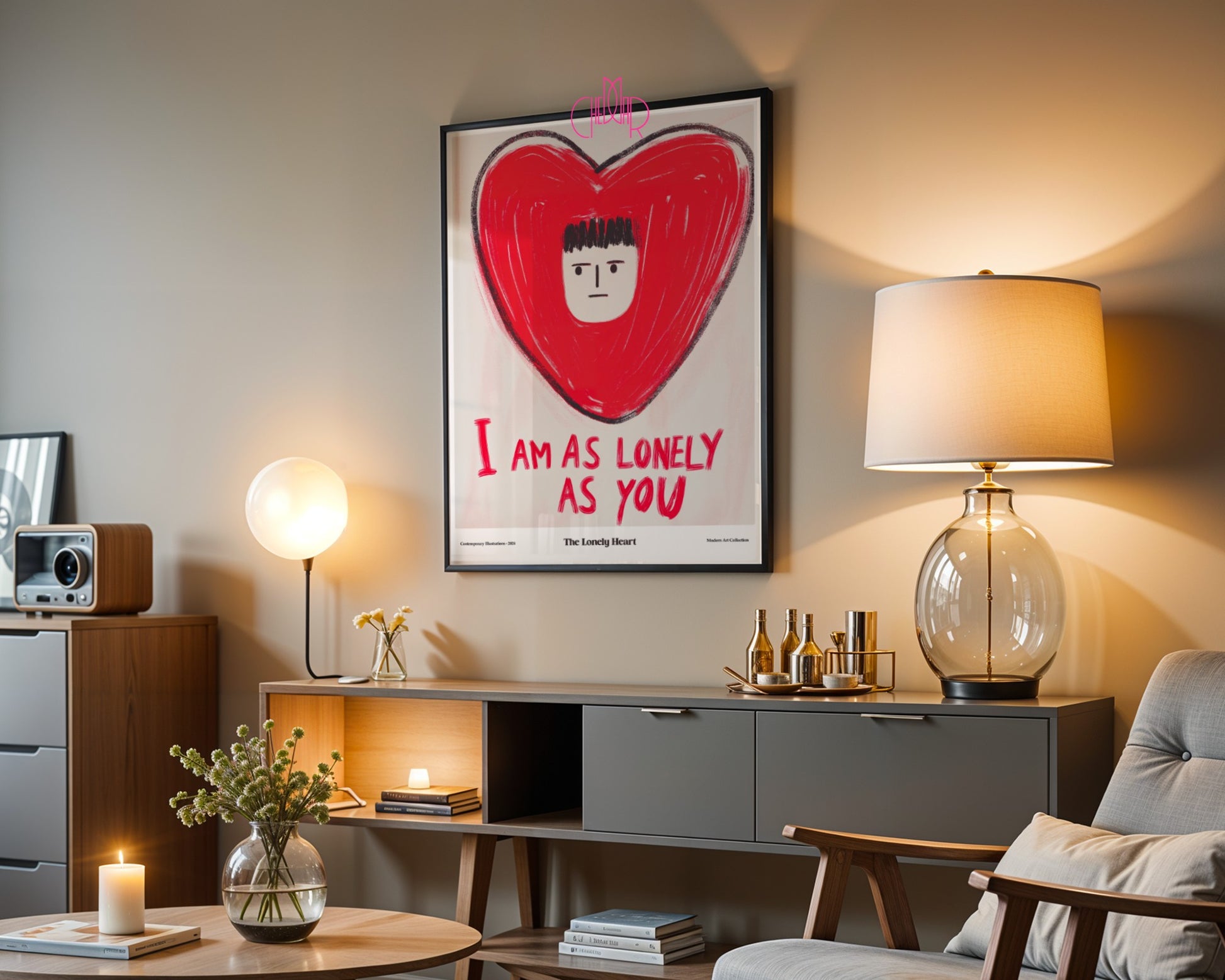 Plakat I Am As Lonely as You, modernizm, sztuka współczesna