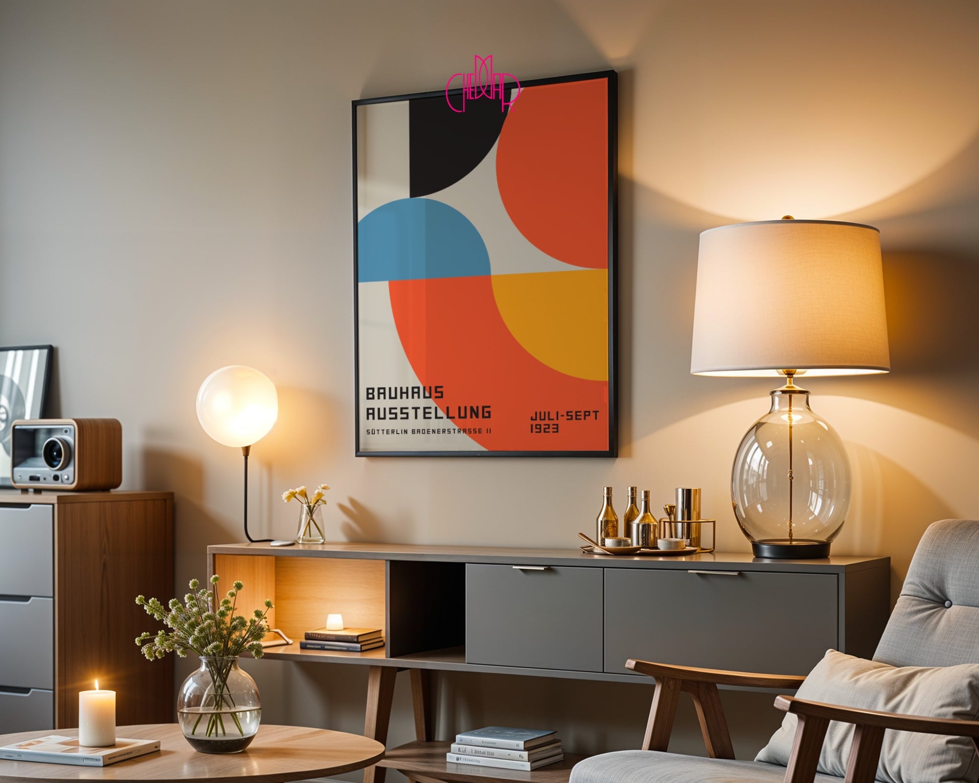 Plakat Bauhaus 1923, Abstrakcja, Vintage, Retro, Dekoracja Ścienna