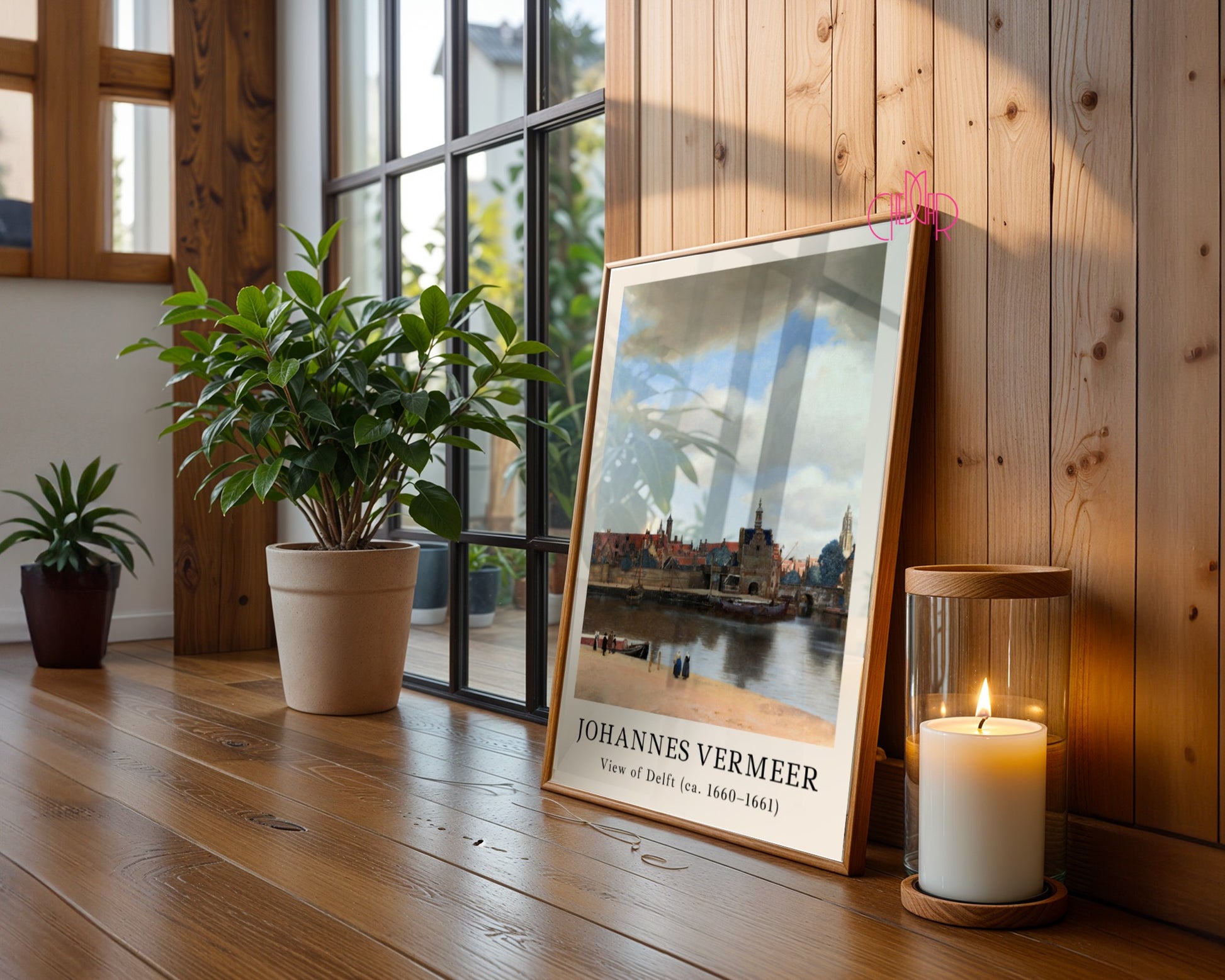 Plakat Johannes Vermeer Widok na Delft, miasto, zatoka, Vintage