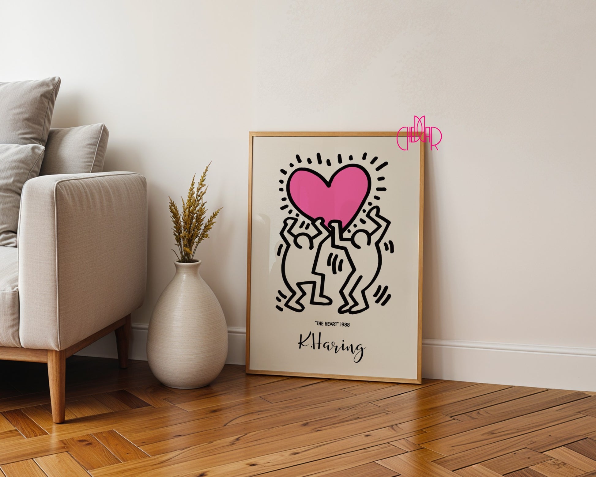 Plakat Keith Haring The Heart, serce 1988, street art, pop art