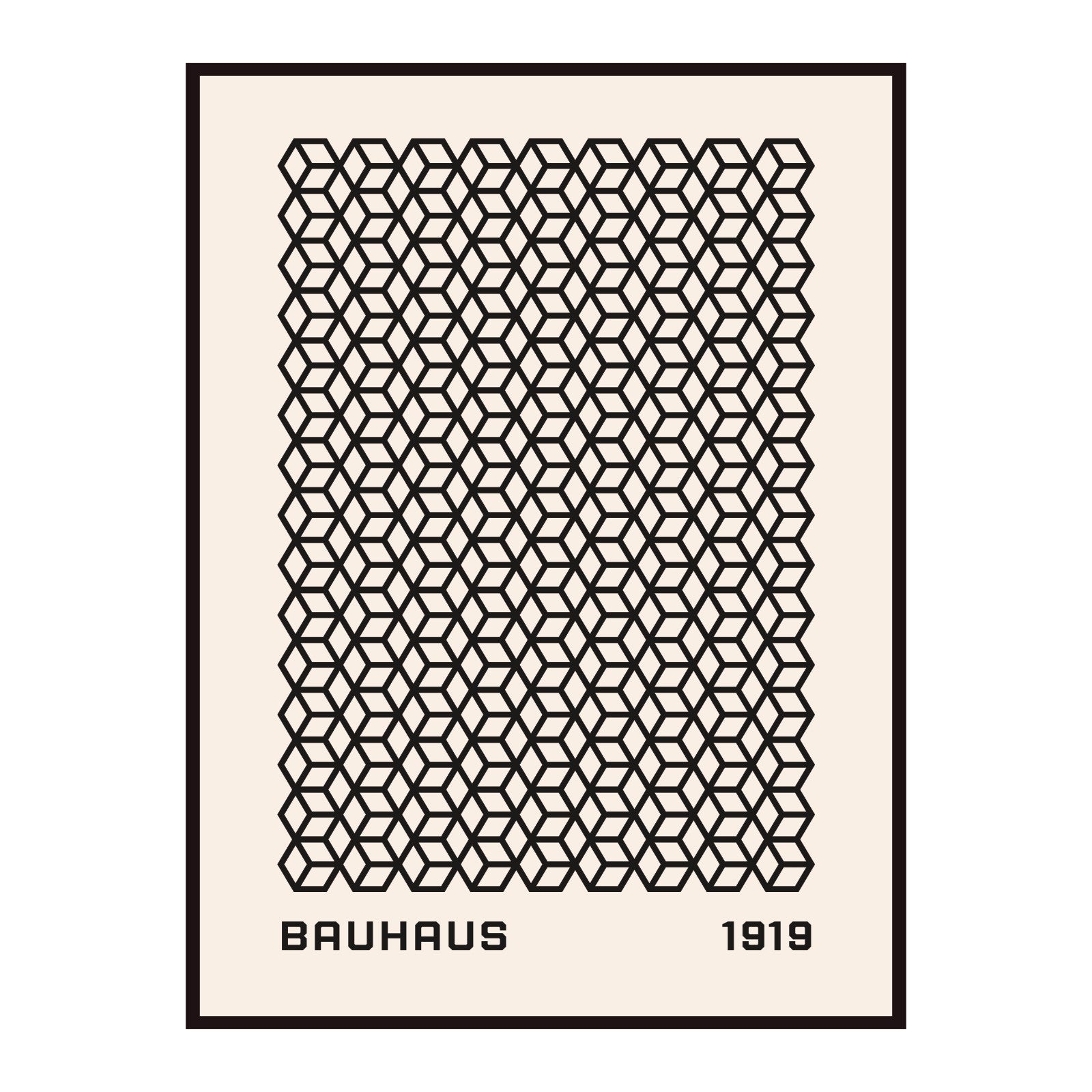 Plakat Bauhaus- geometryczne kształty, wystawa 1919, retro, vintage,