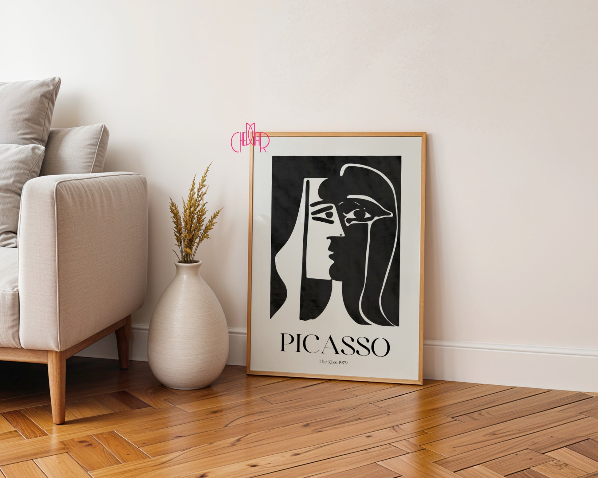 Picasso – The Kiss (Pocałunek) 1979 | Plakat Galeryjny Monochrome