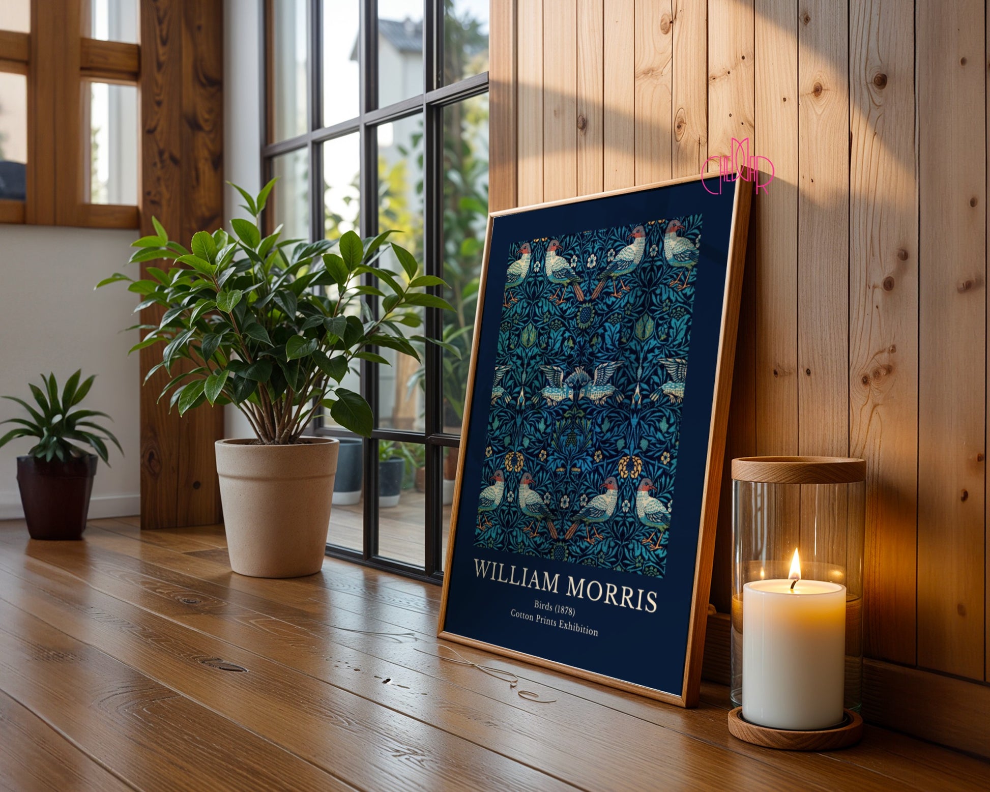 Plakat William Morris Cotton Print Exhibition Birds 1878, ptaki