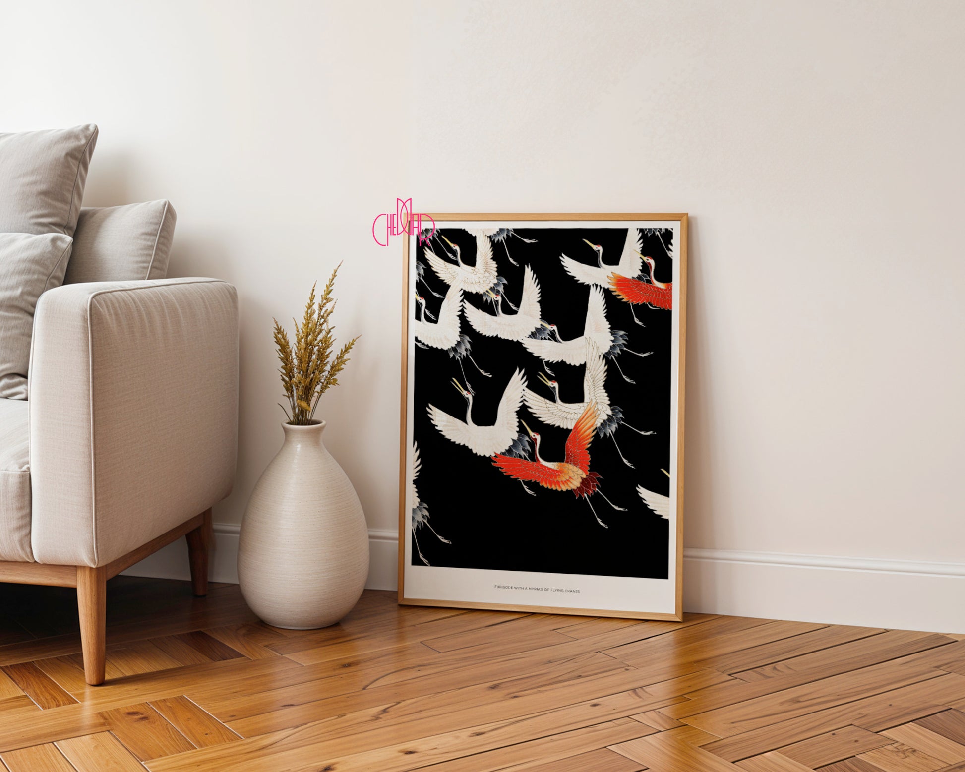 Japońskie Żurawie – Furisode: Myriad of Flying Cranes