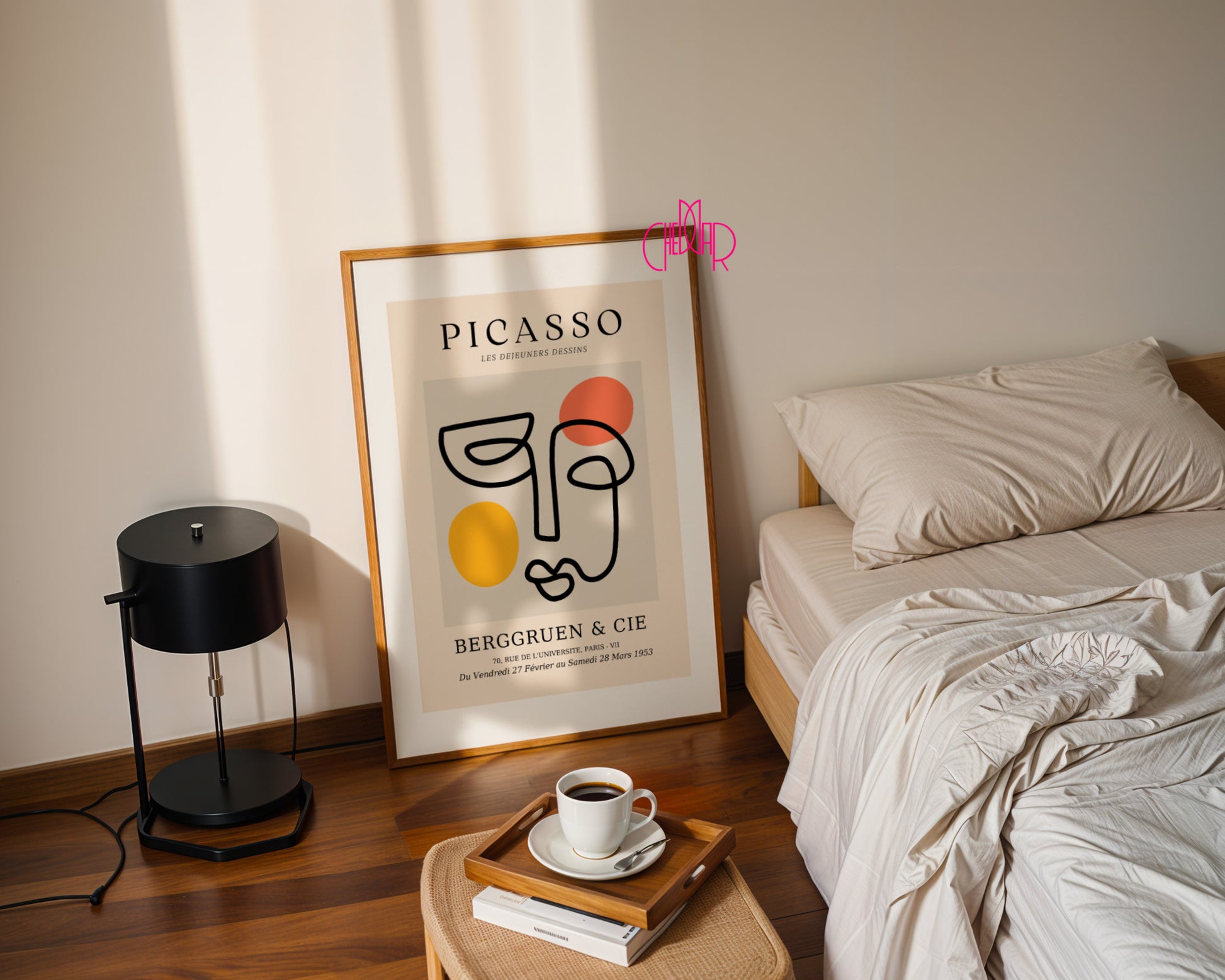 Pablo Picasso – Abstract Face & Colorful Shapes Poster