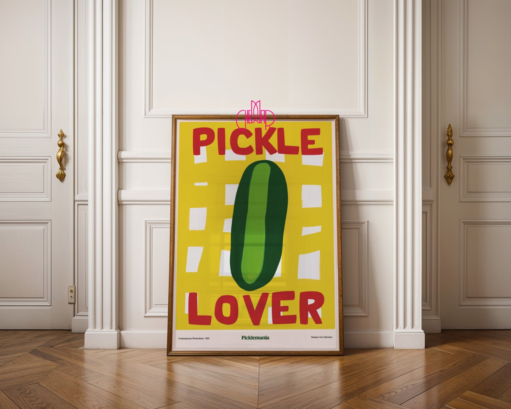 Plakat Pickle Lover, miłośnicy pikli, modernizm, sztuka współczesna,
