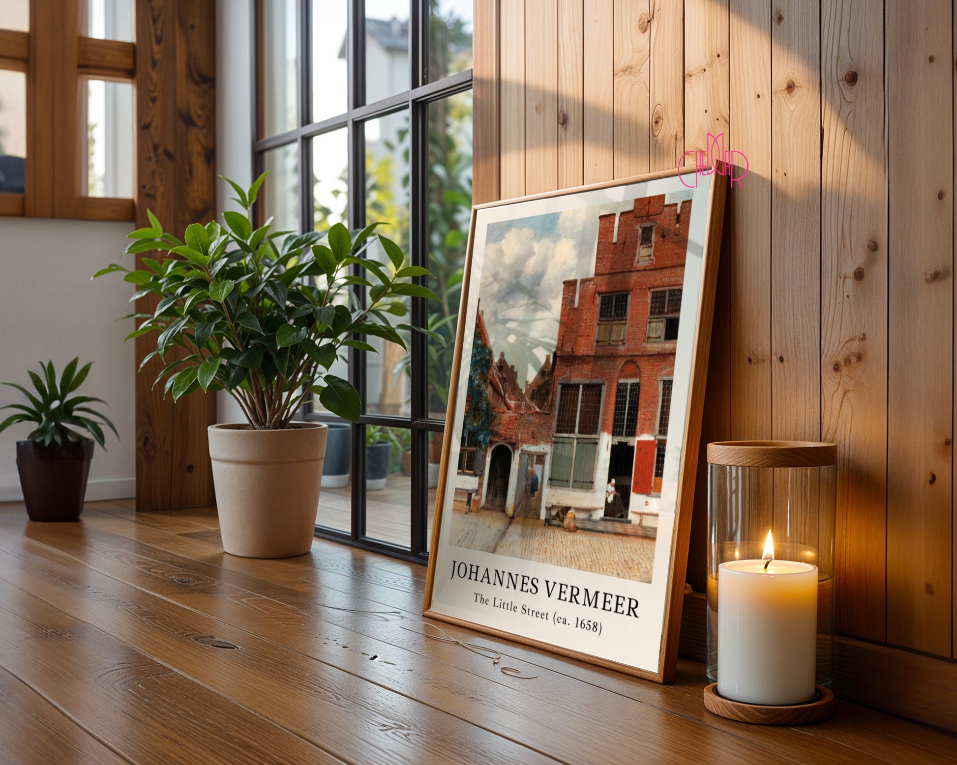 Plakat Johannes Vermeer Mała ulica, zabytkowe budowle, Vintage