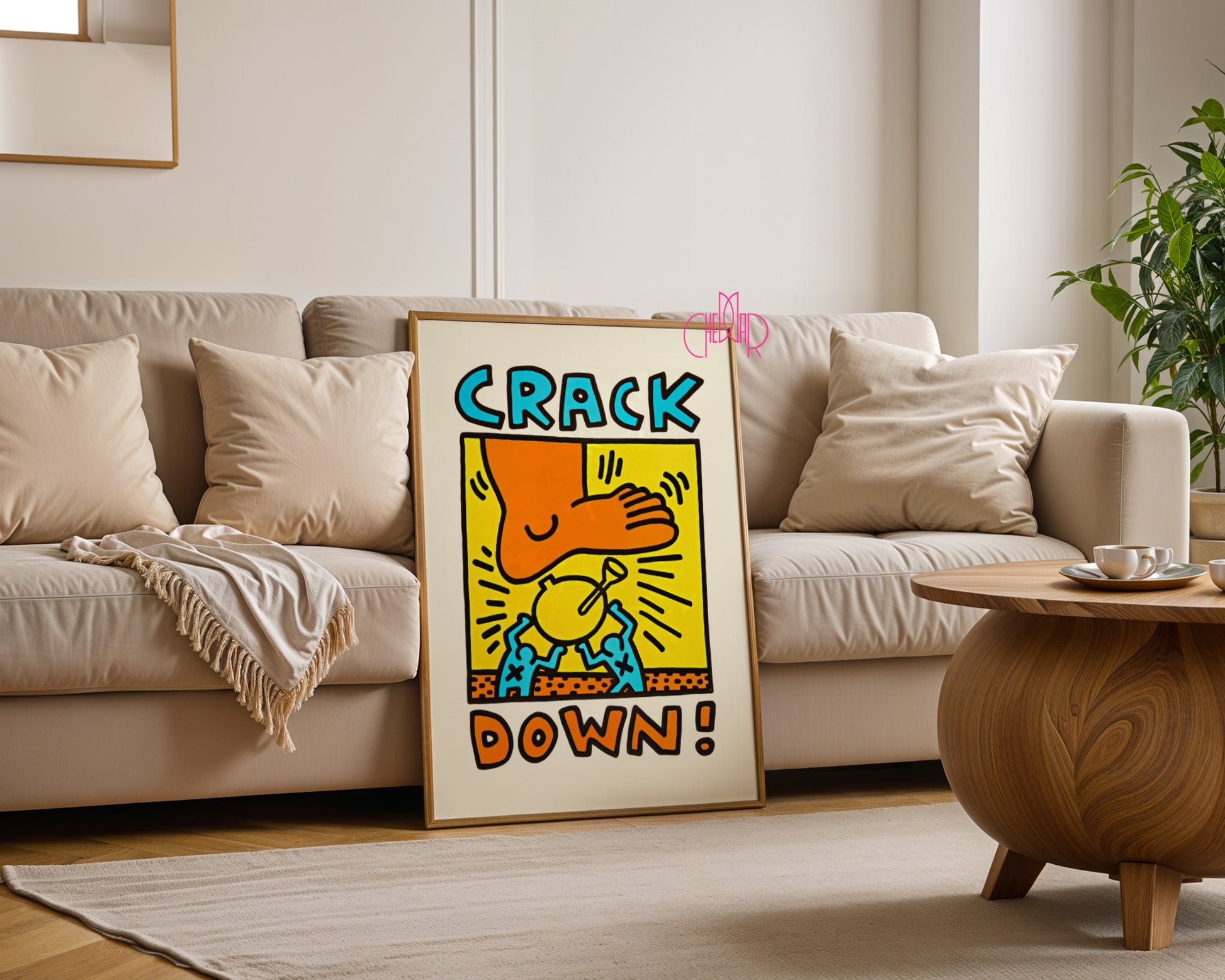 Plakat Keith Haring Crack Down 1986, street art, pop art