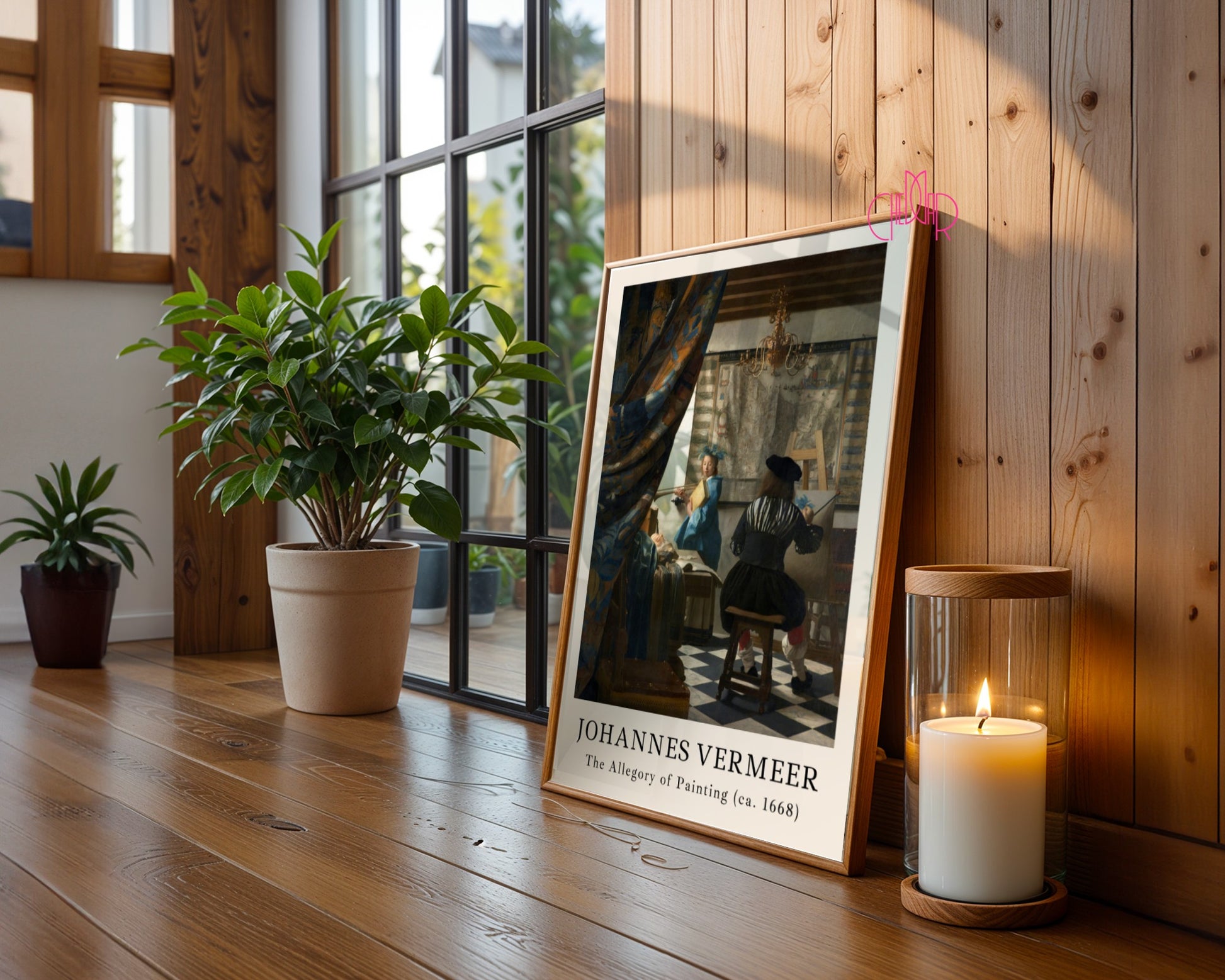 Plakat Johannes Vermeer Alegoria malarstwa, sztuka, malarstwo Vintage