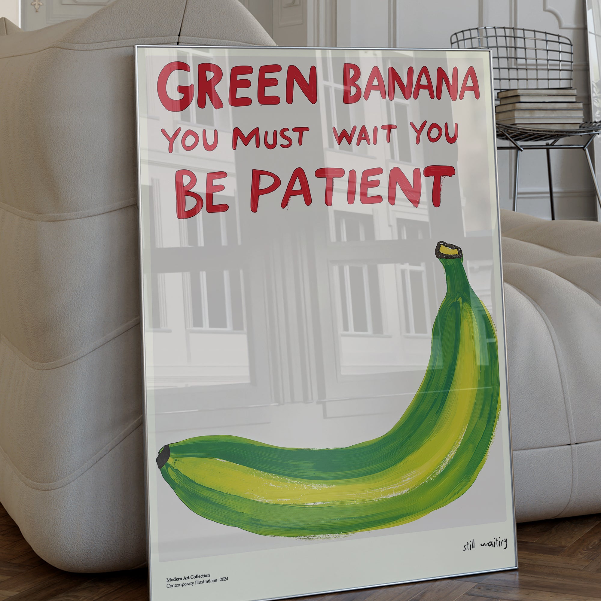Plakat „Green Banana” – Stylowa Lekcja Cierpliwości w Twoim Domu!