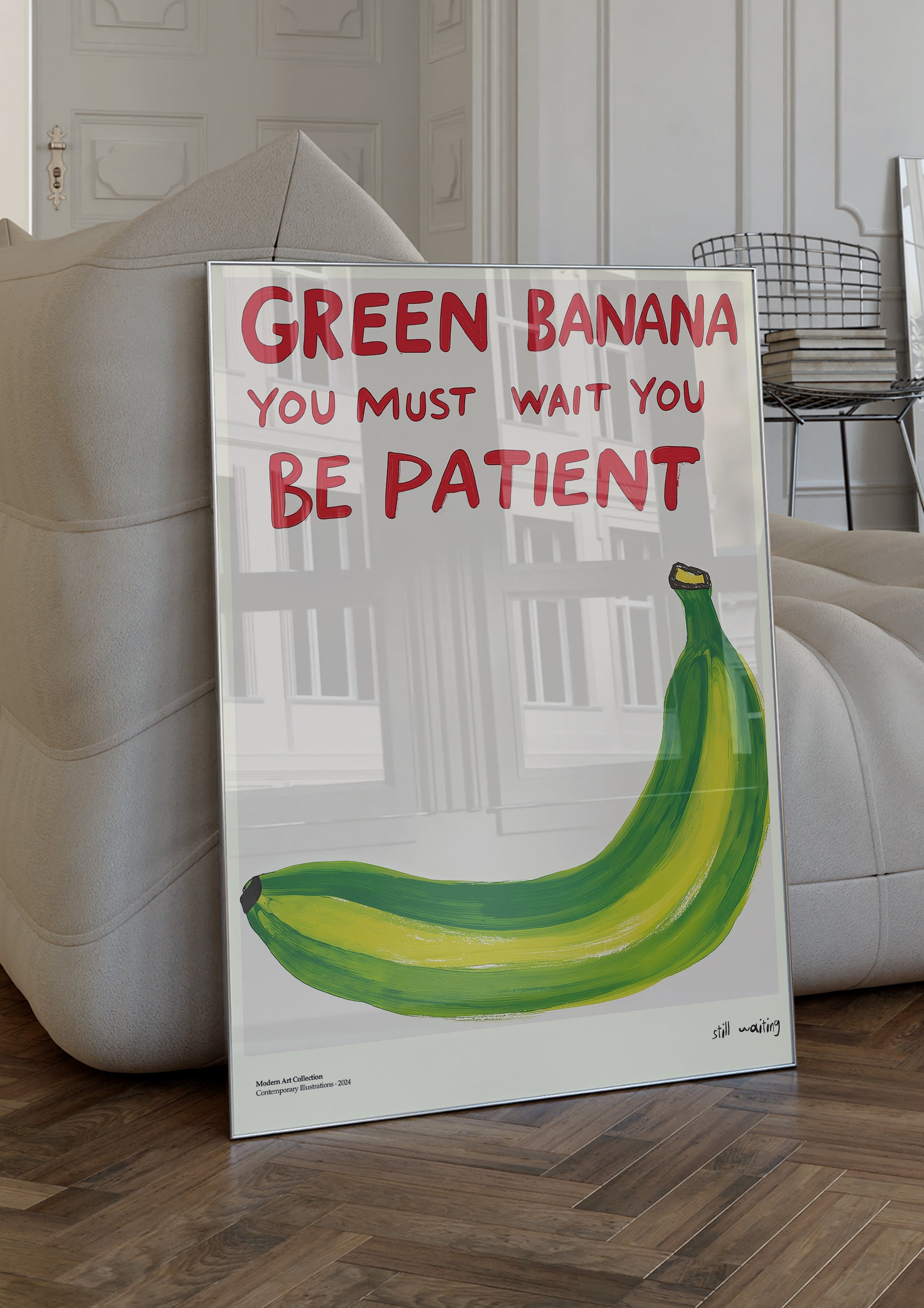 Plakat „Green Banana” – Stylowa Lekcja Cierpliwości w Twoim Domu!