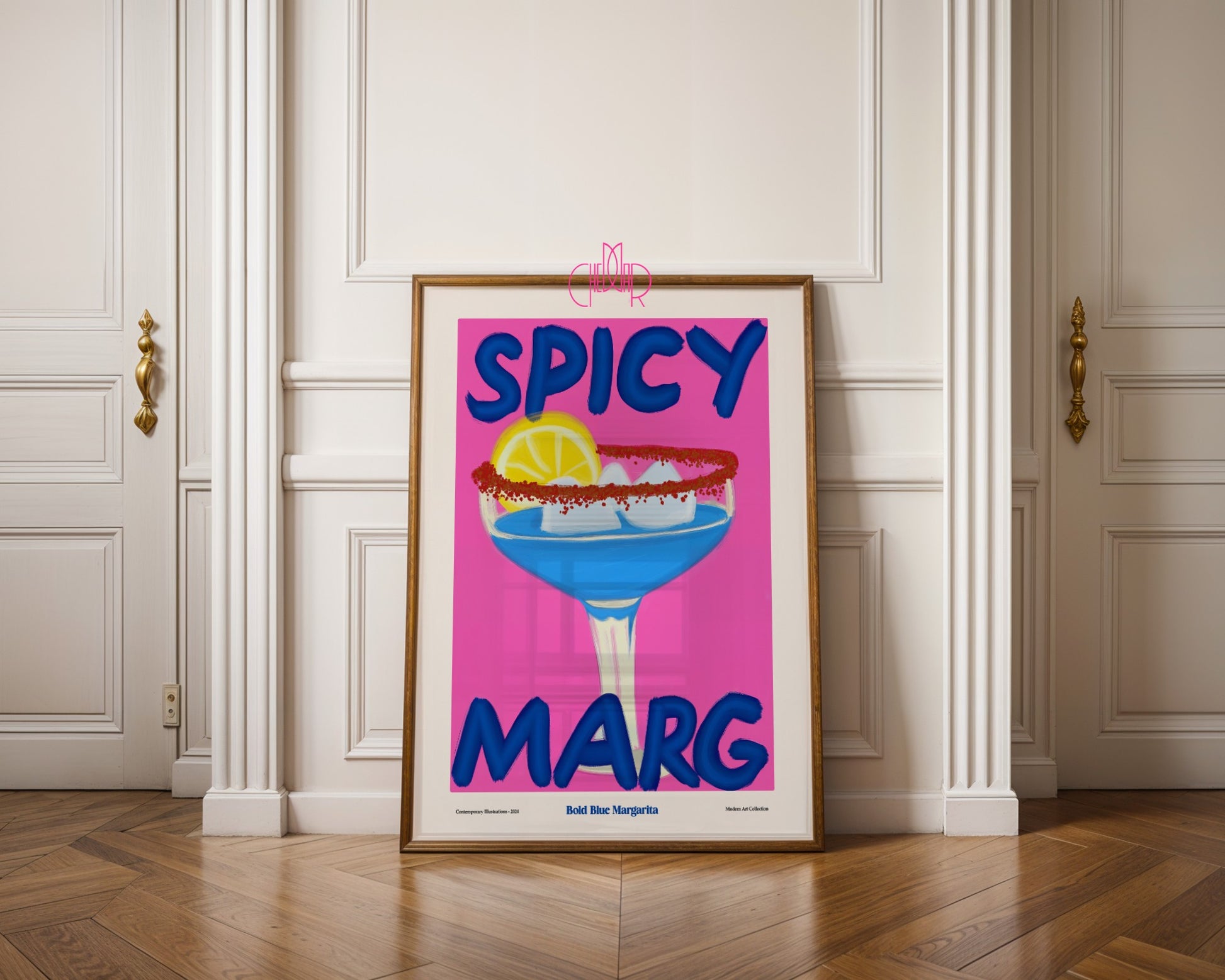Plakat Spicy Marg,, Bold Blue Margarita, sztuka współczesna