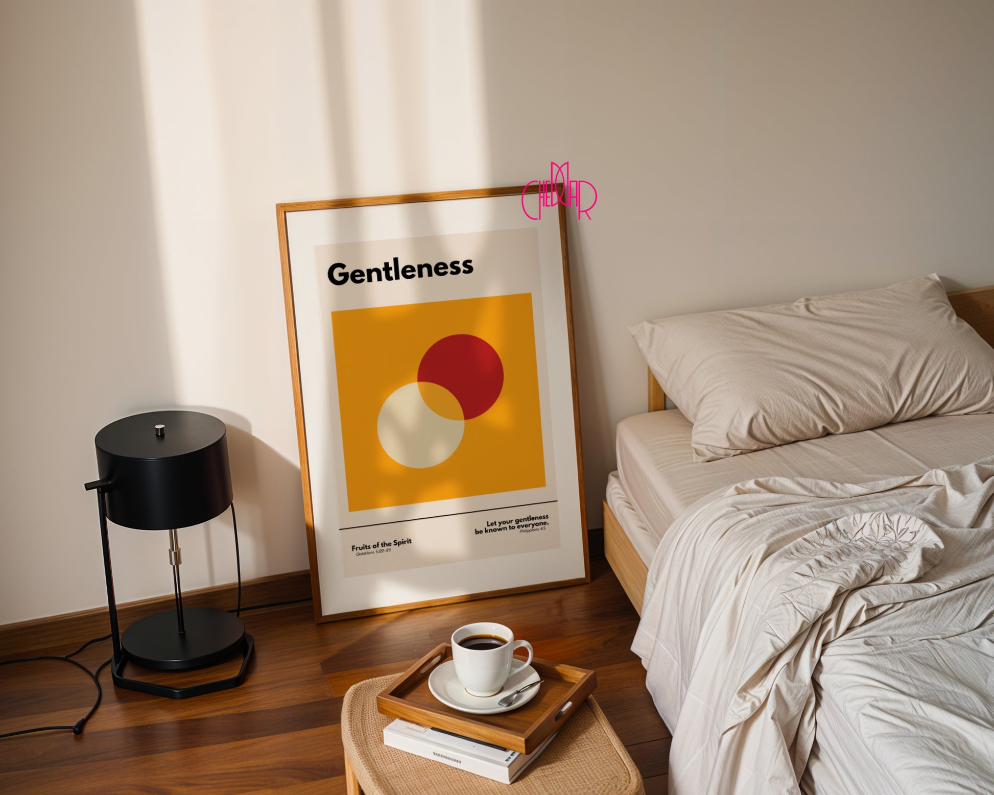 Plakat w stylu Bauhaus, Dary Ducha Świętego-łagodność