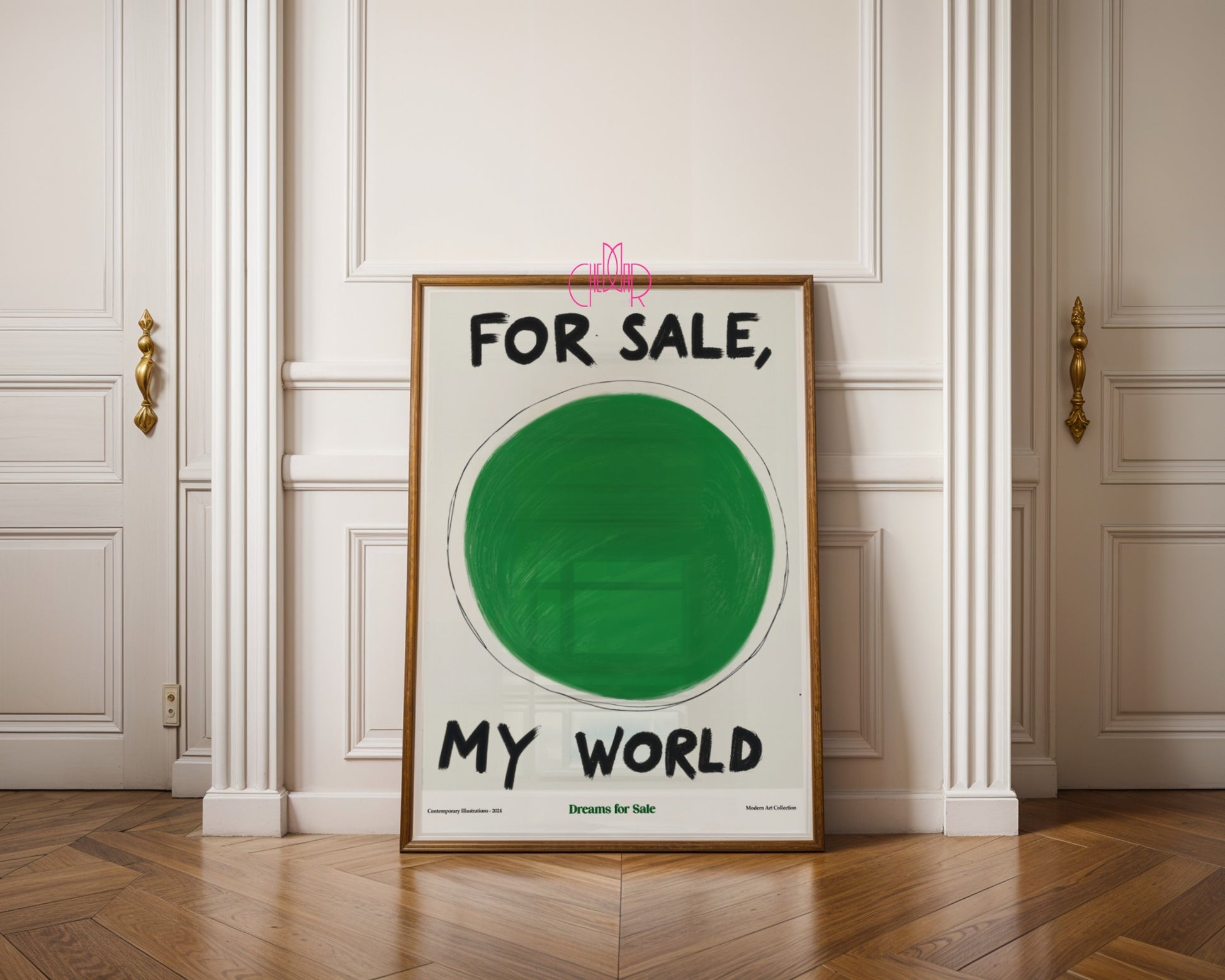 Plakat humorystyczny „Mój Świat na sprzedaż” – współczesny, modernizm