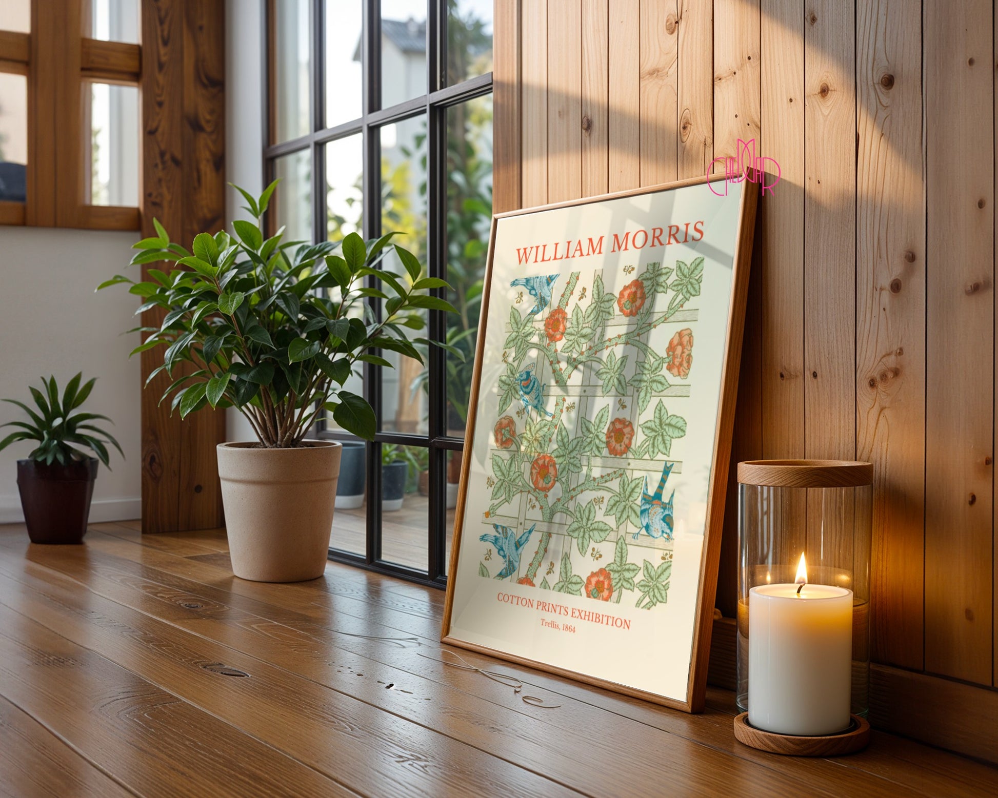 Plakat William Morris – Cotton Prints Exhibition, Trellis, 1864