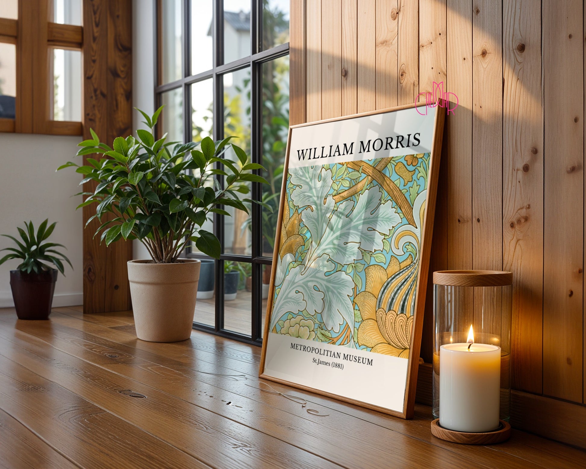 Plakat William Morris Metropolitian Museum, St.James 1881, kwiaty