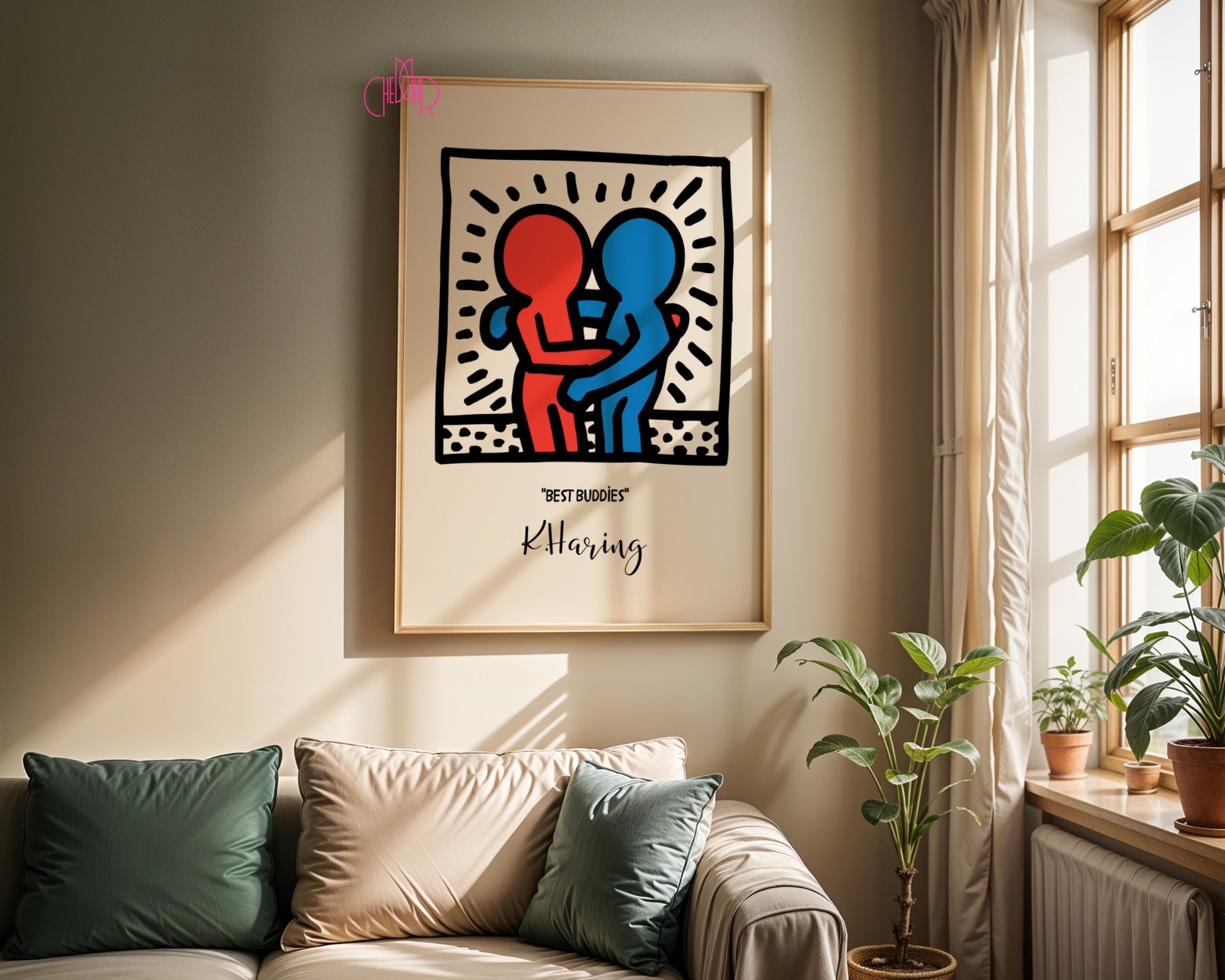 Plakat Keith Haring Best Buddies, street art, pop art, modernizm