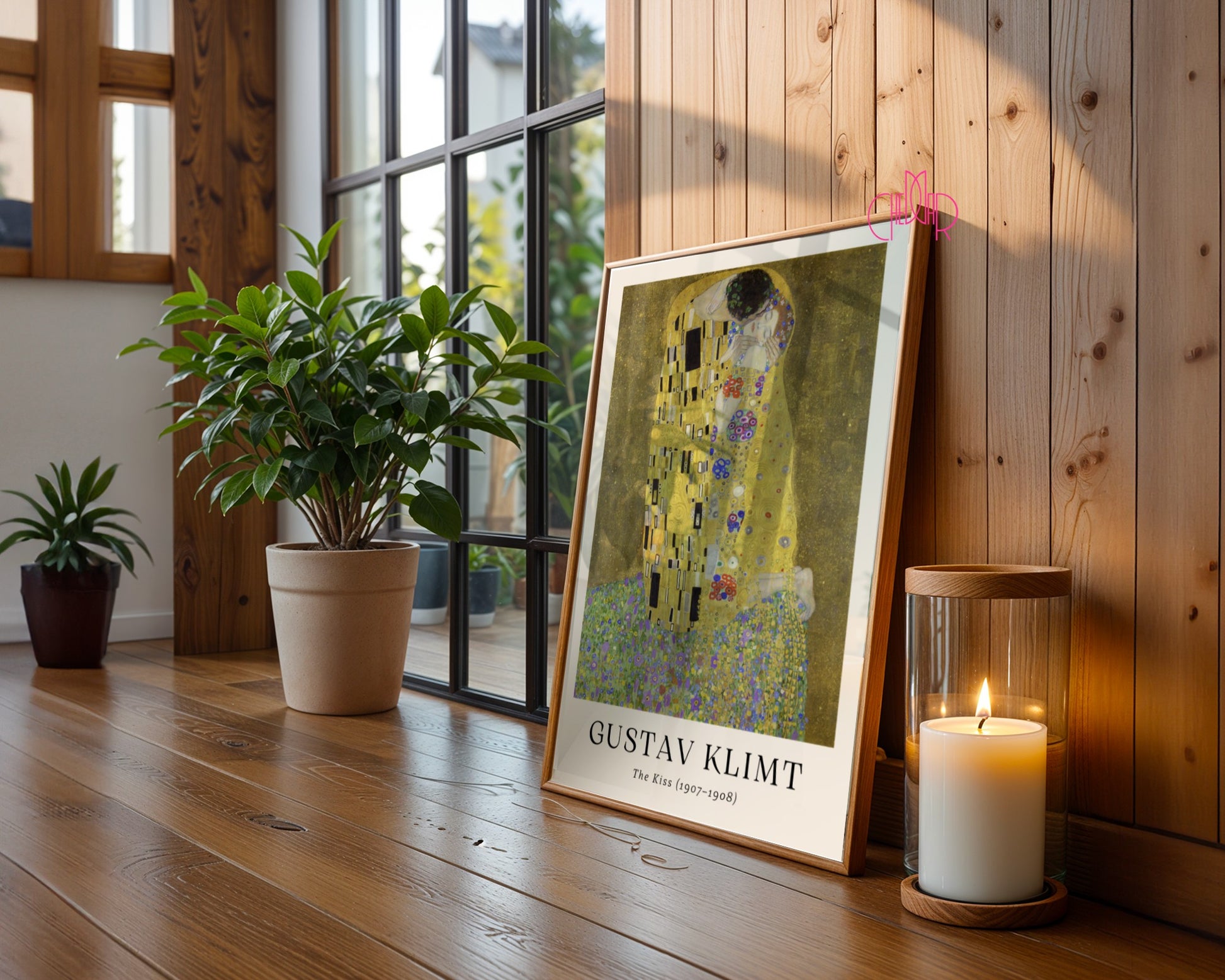 Plakat Plakat Gustaw Klimt The Kiss, pocałunek, obraz, złoty