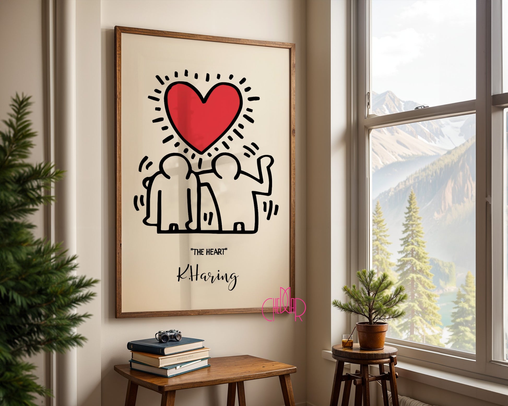 Plakat Keith Haring The Heart, serce, street art, pop art, modernizm