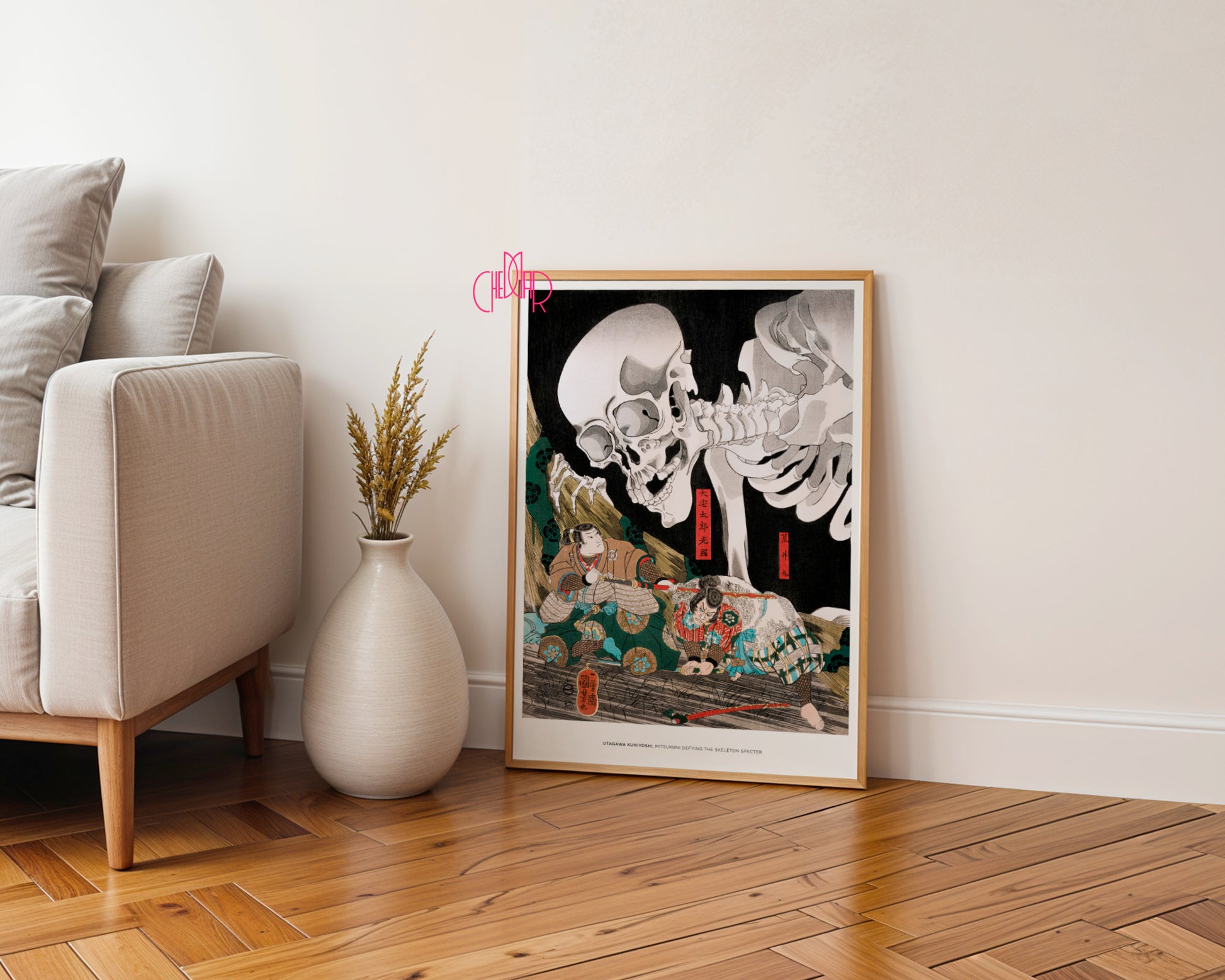 Japoński Drzeworyt Ukiyo-e – Takiyasha i Szkielet (Utagawa Kuniyoshi)
