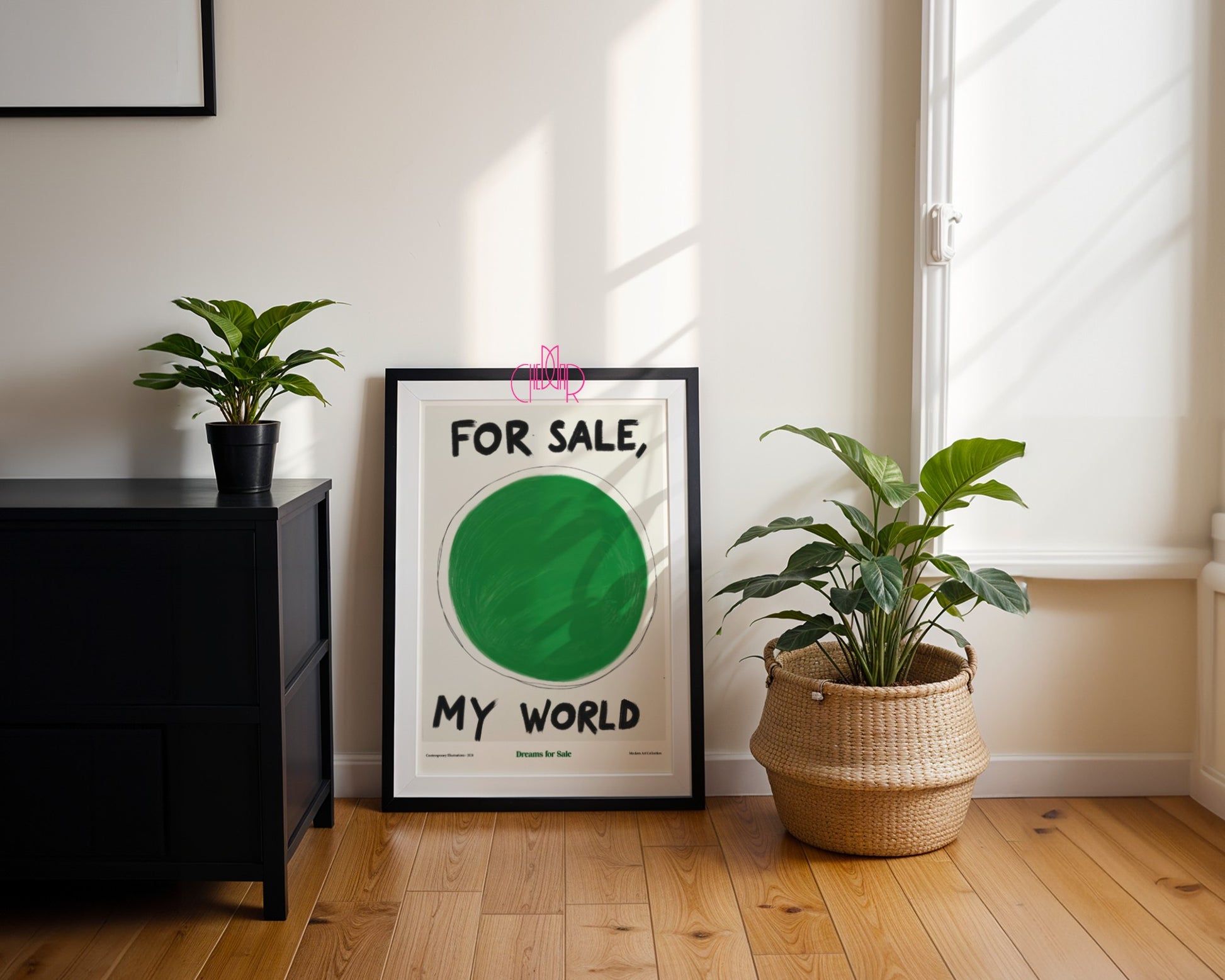 Plakat humorystyczny „Mój Świat na sprzedaż” – współczesny, modernizm