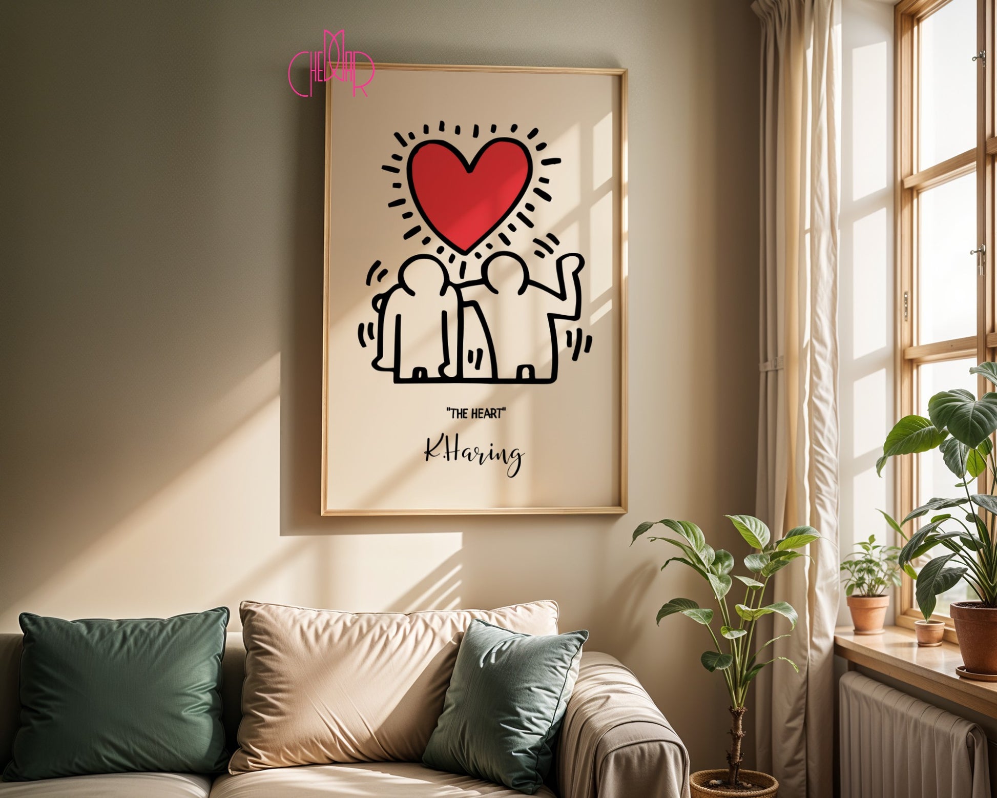 Plakat Keith Haring The Heart, serce, street art, pop art, modernizm