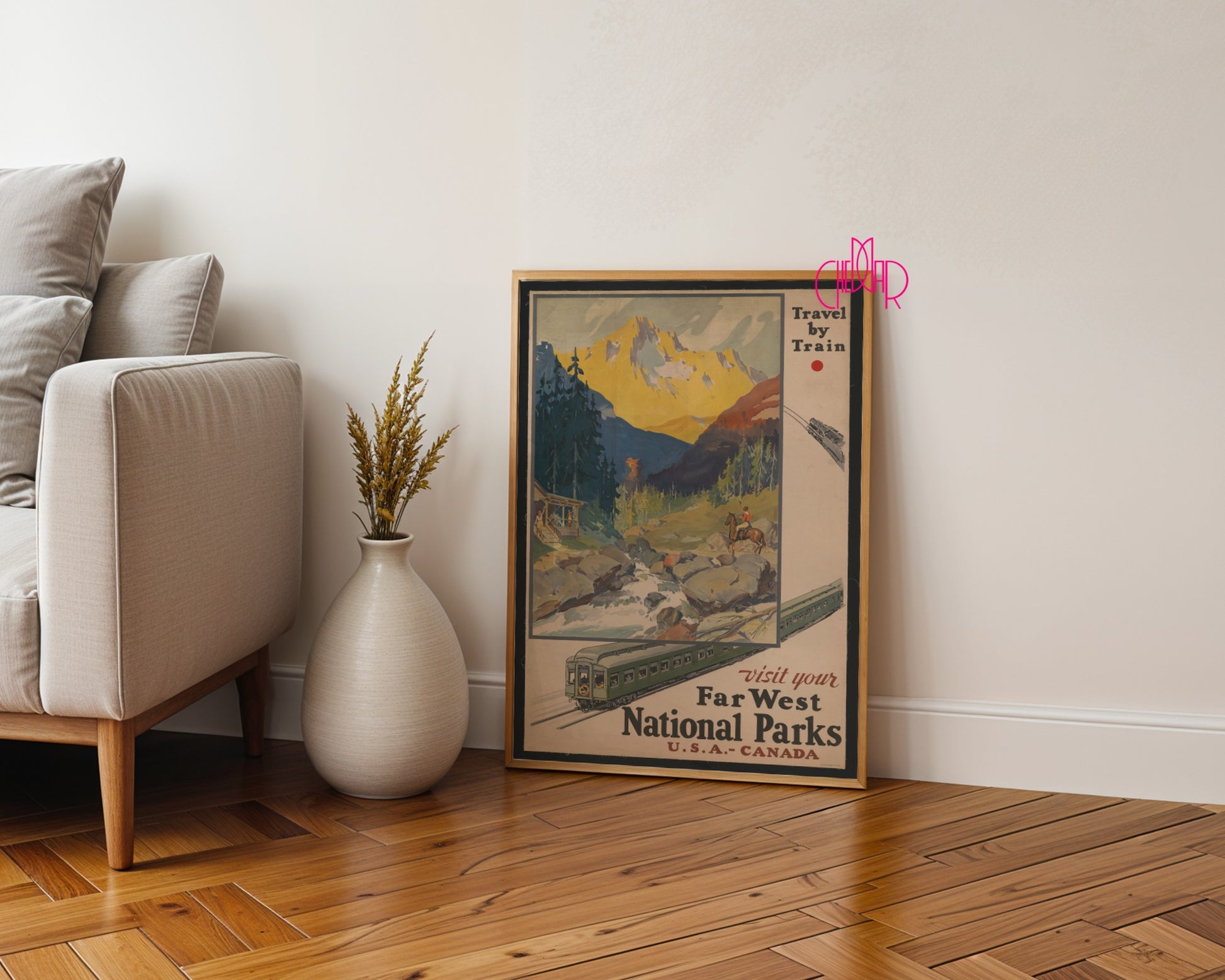Plakat „Far West National Parks” – USA i Kanada, Vintage