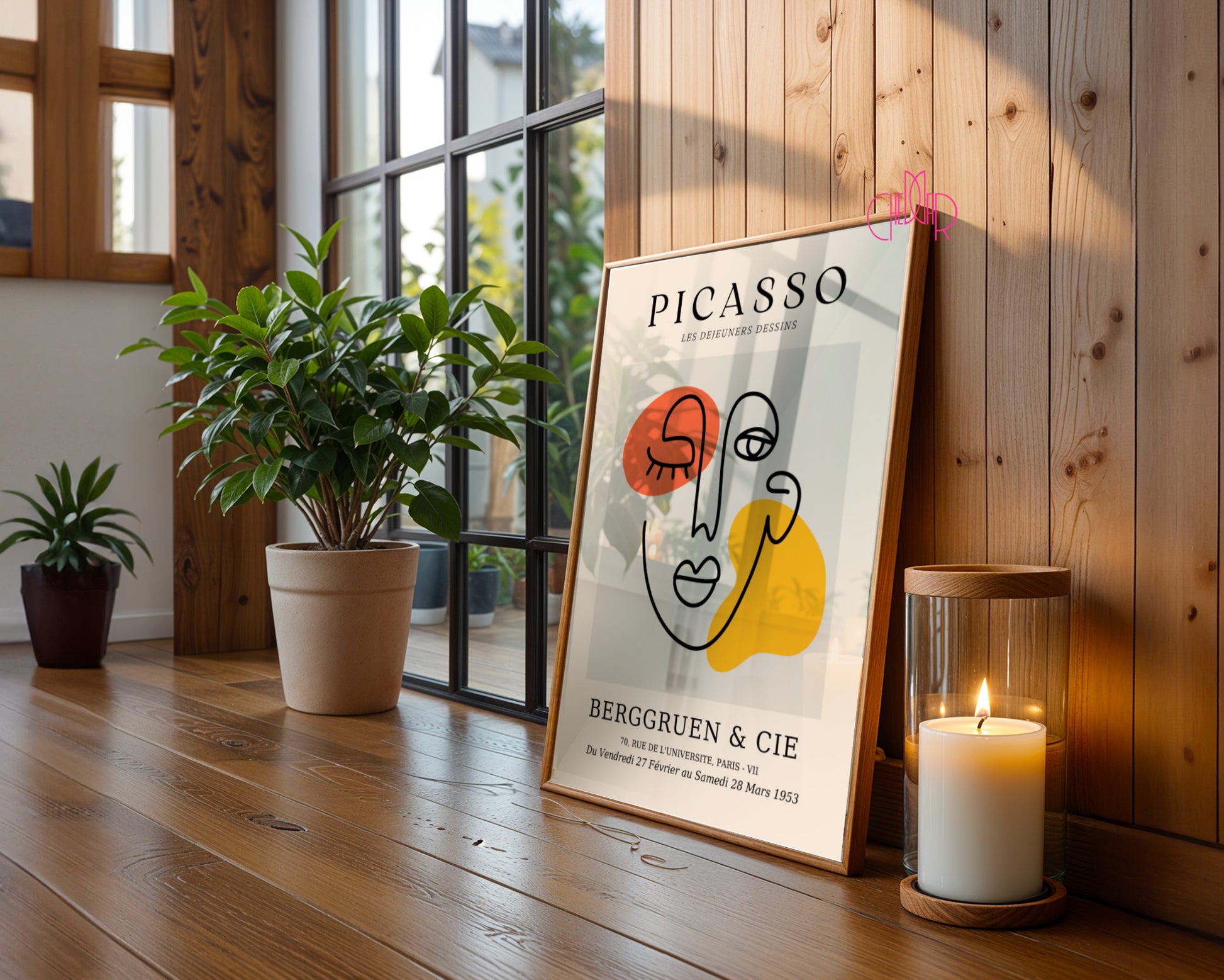 Picasso – Abstract Face & Colorful Shapes Poster