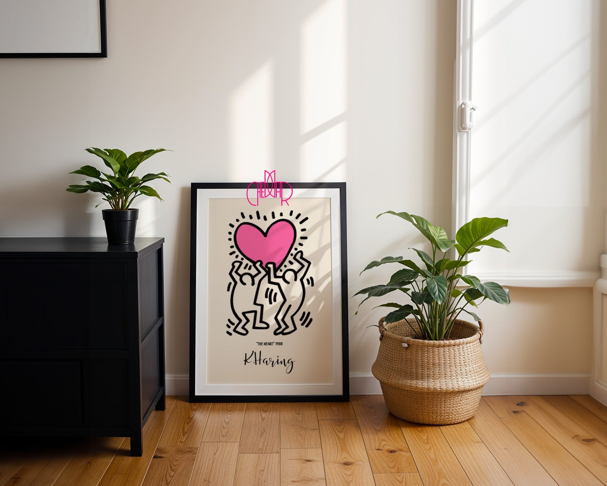 Plakat Keith Haring The Heart, serce 1988, street art, pop art