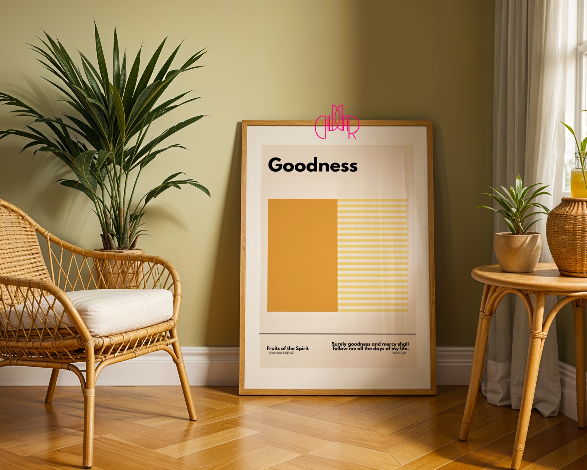 Plakat w stylu Bauhaus, Dary Ducha Świętego- dobroć