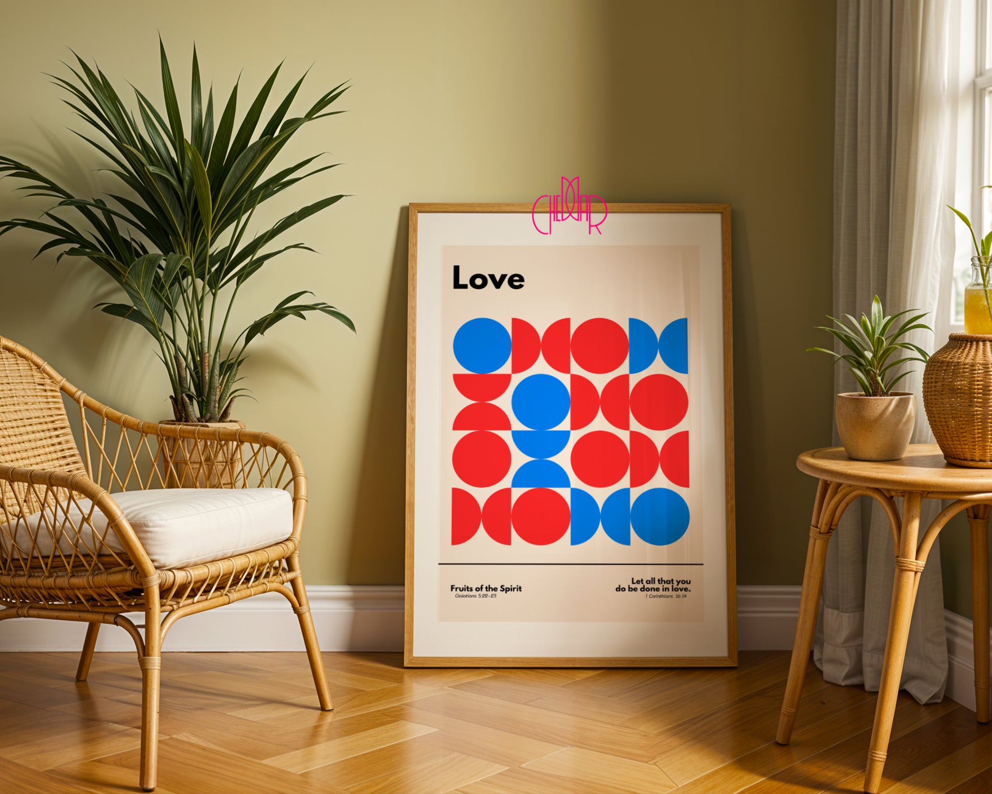 Plakat z serii Bauhaus - Dary Ducha Świętego- miłość