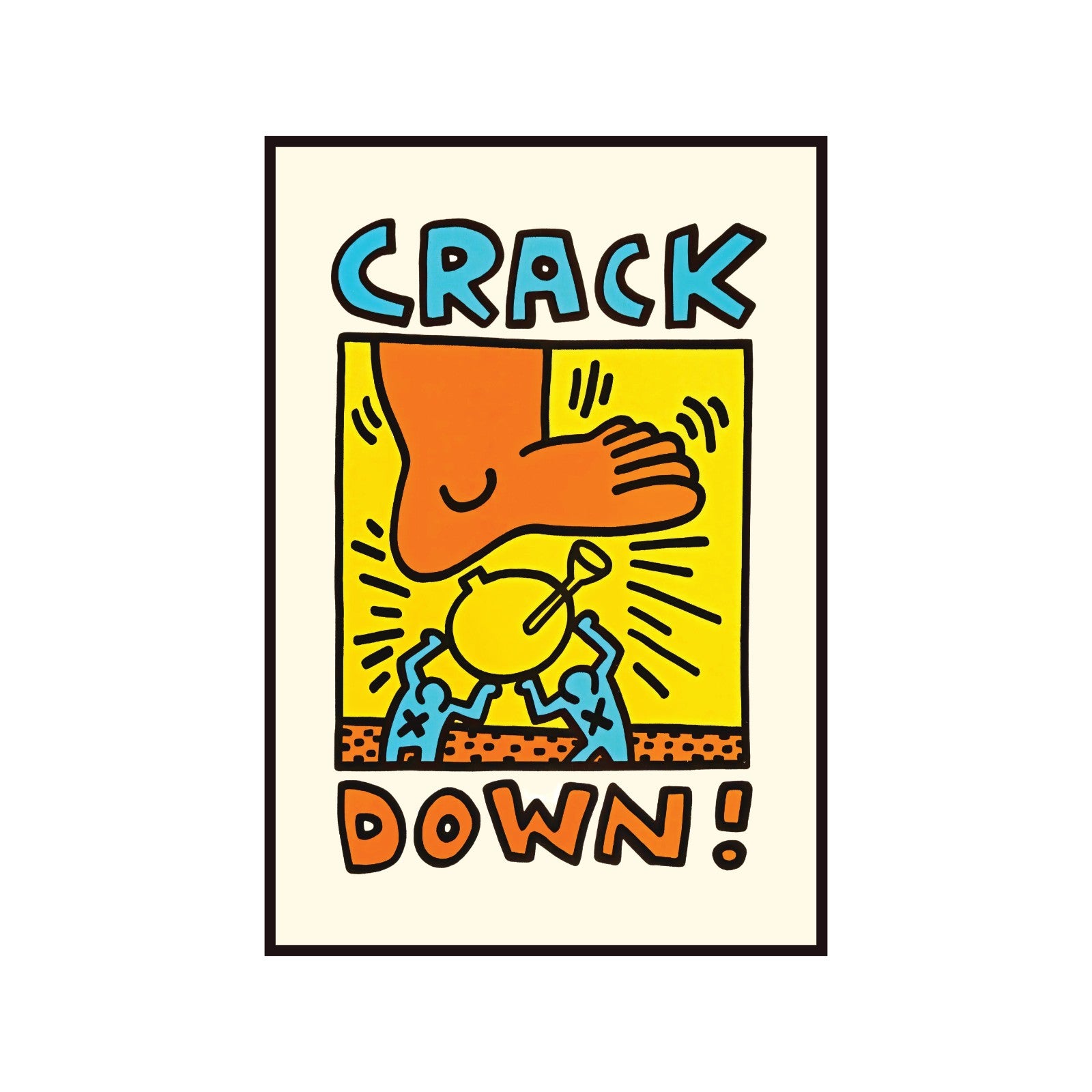Plakat Keith Haring Crack Down 1986, street art, pop art
