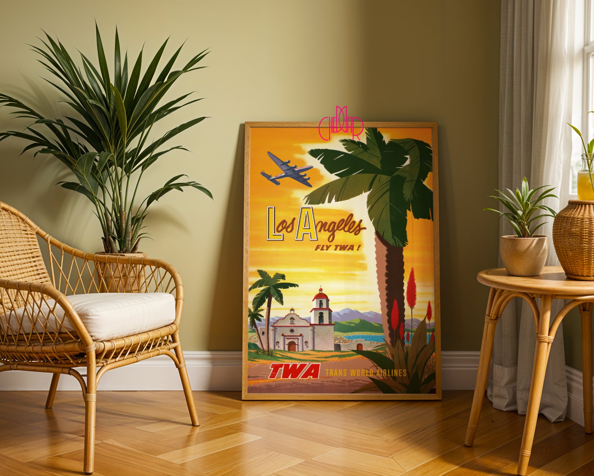 Plakat Los Angeles – Fly TWA, Vintage, Retro, USA