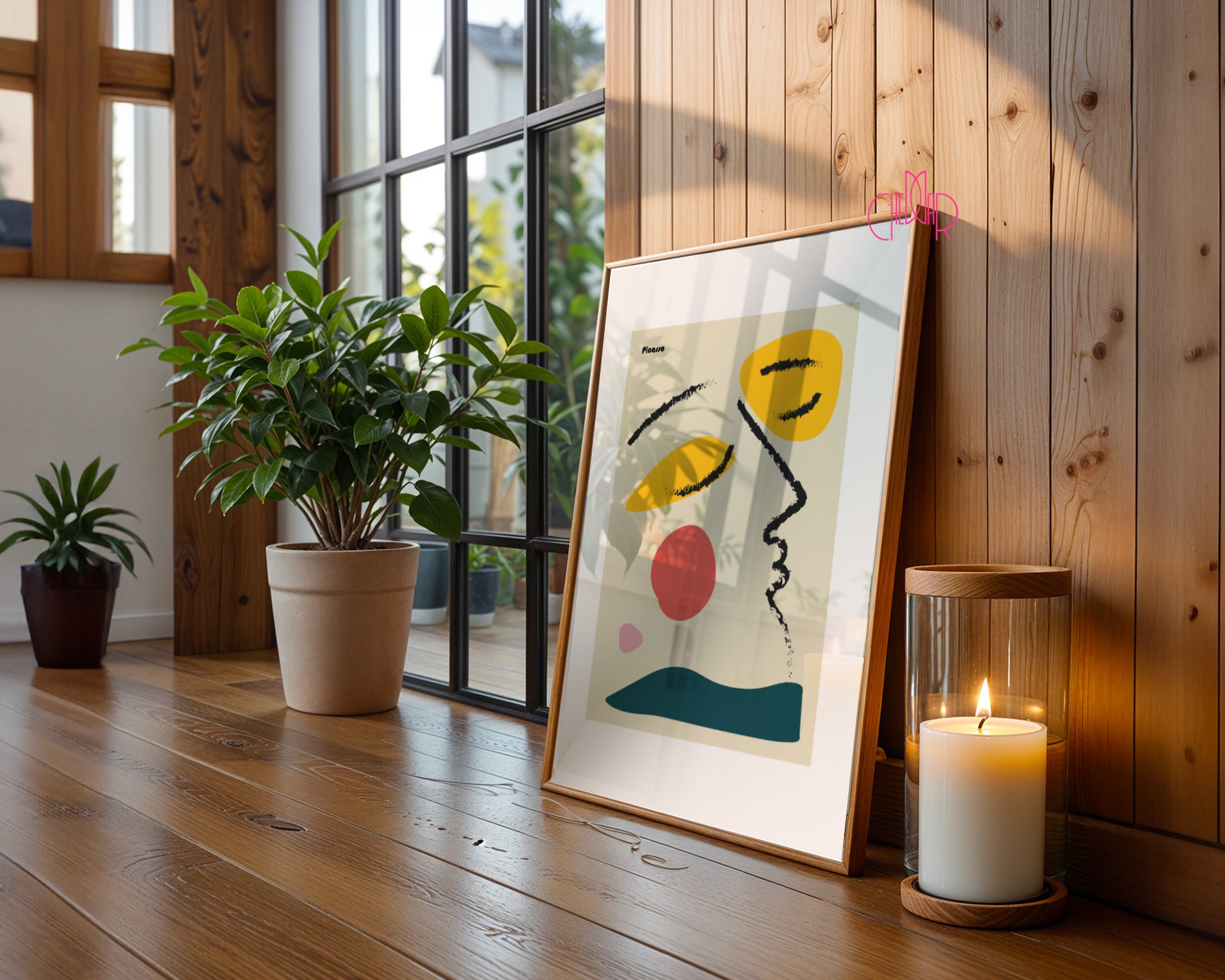 Pablo Picasso – Minimalist Abstract Profile & Warm Shapes