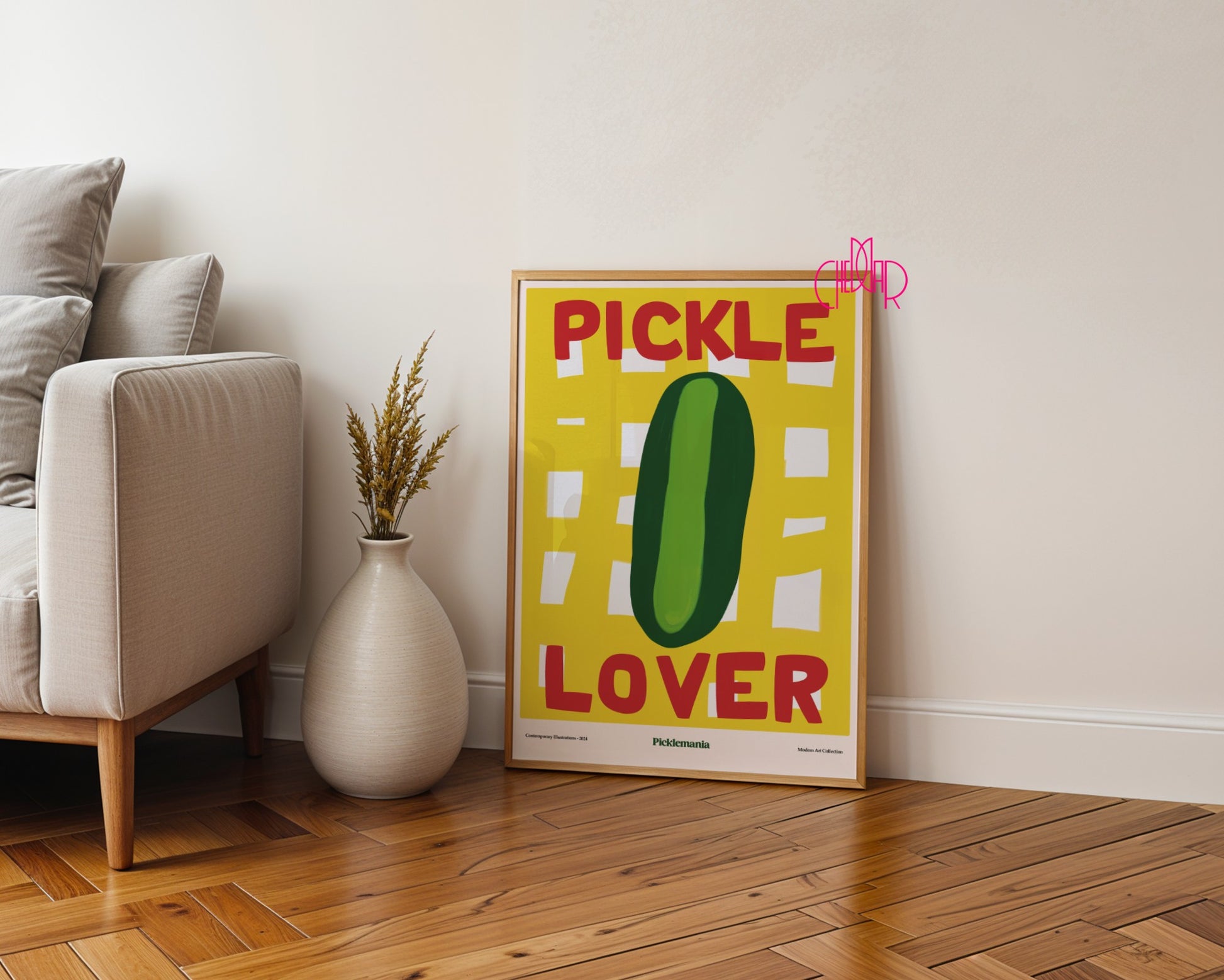 Plakat Pickle Lover, miłośnicy pikli, modernizm, sztuka współczesna,