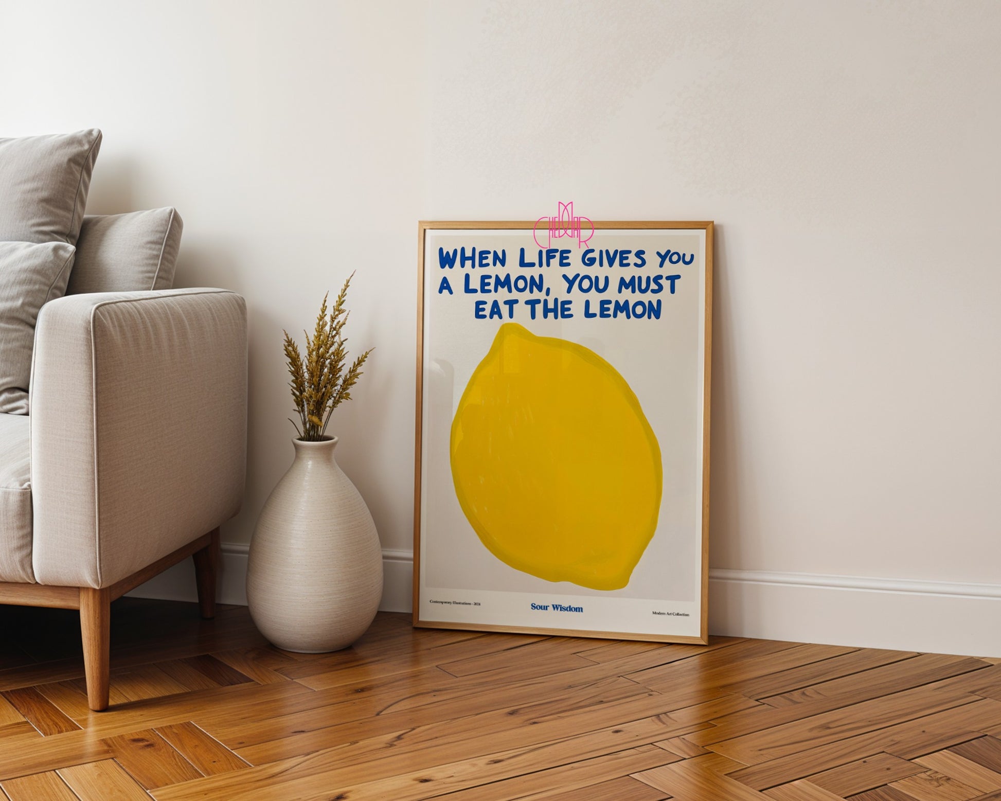 Plakat Zjedz Cytrynę, gorzka prawda, modernizm, współczesność