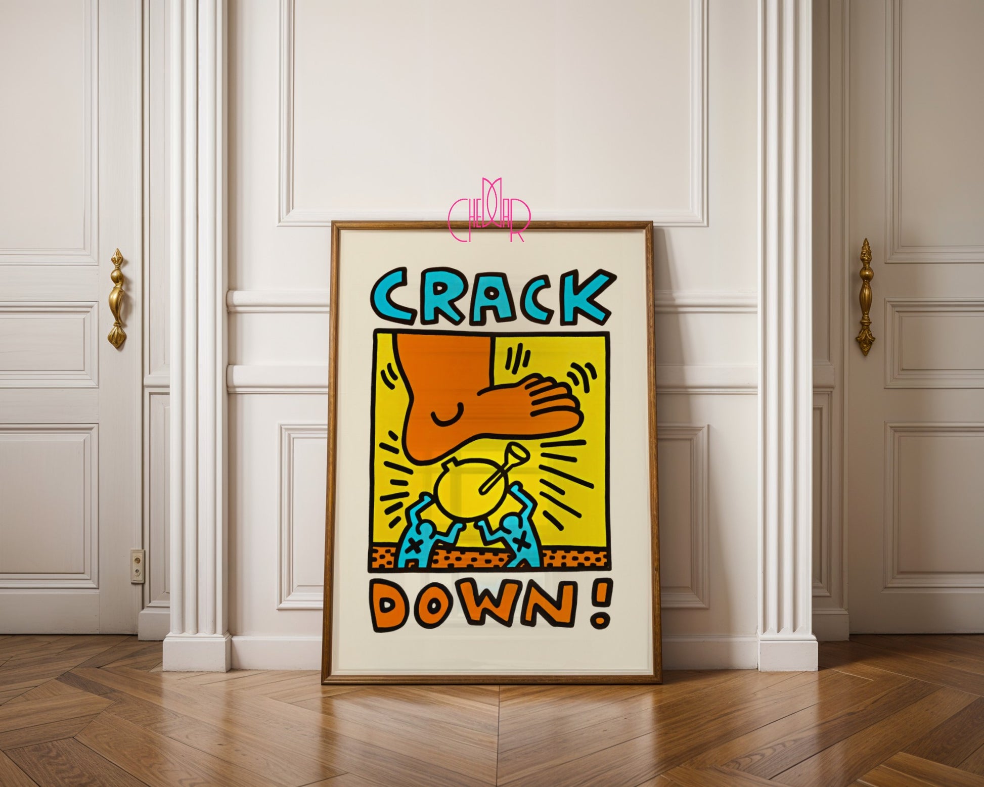 Plakat Keith Haring Crack Down 1986, street art, pop art