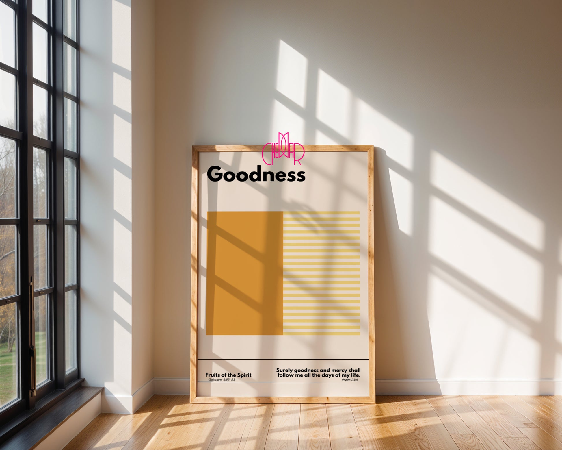 Plakat w stylu Bauhaus, Dary Ducha Świętego- dobroć