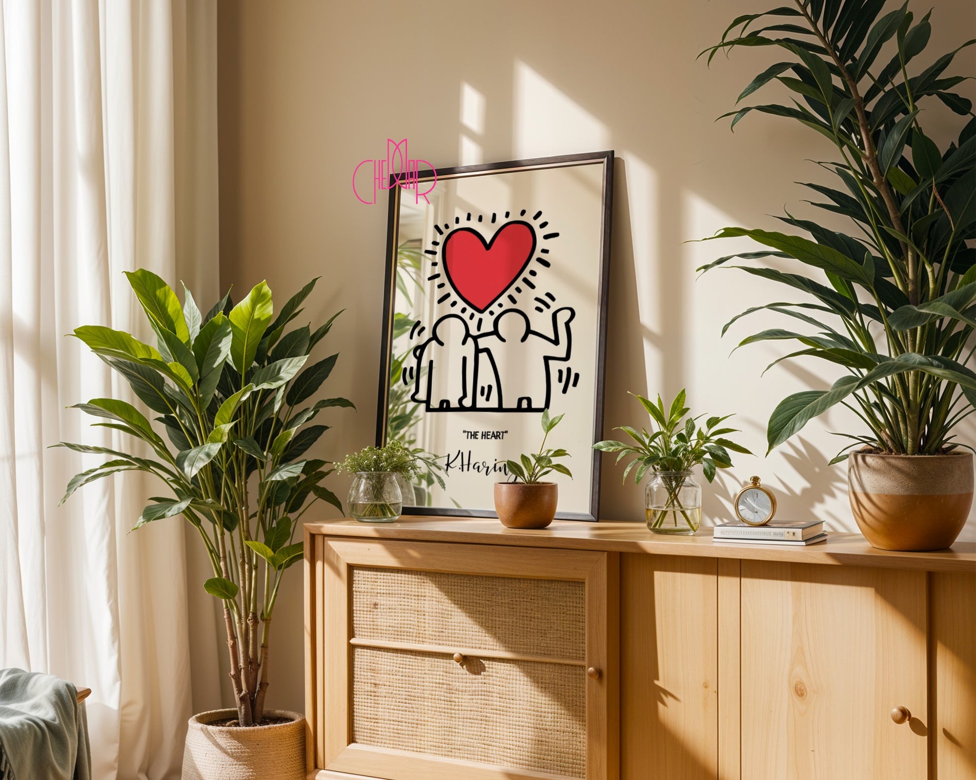 Plakat Keith Haring The Heart, serce, street art, pop art, modernizm