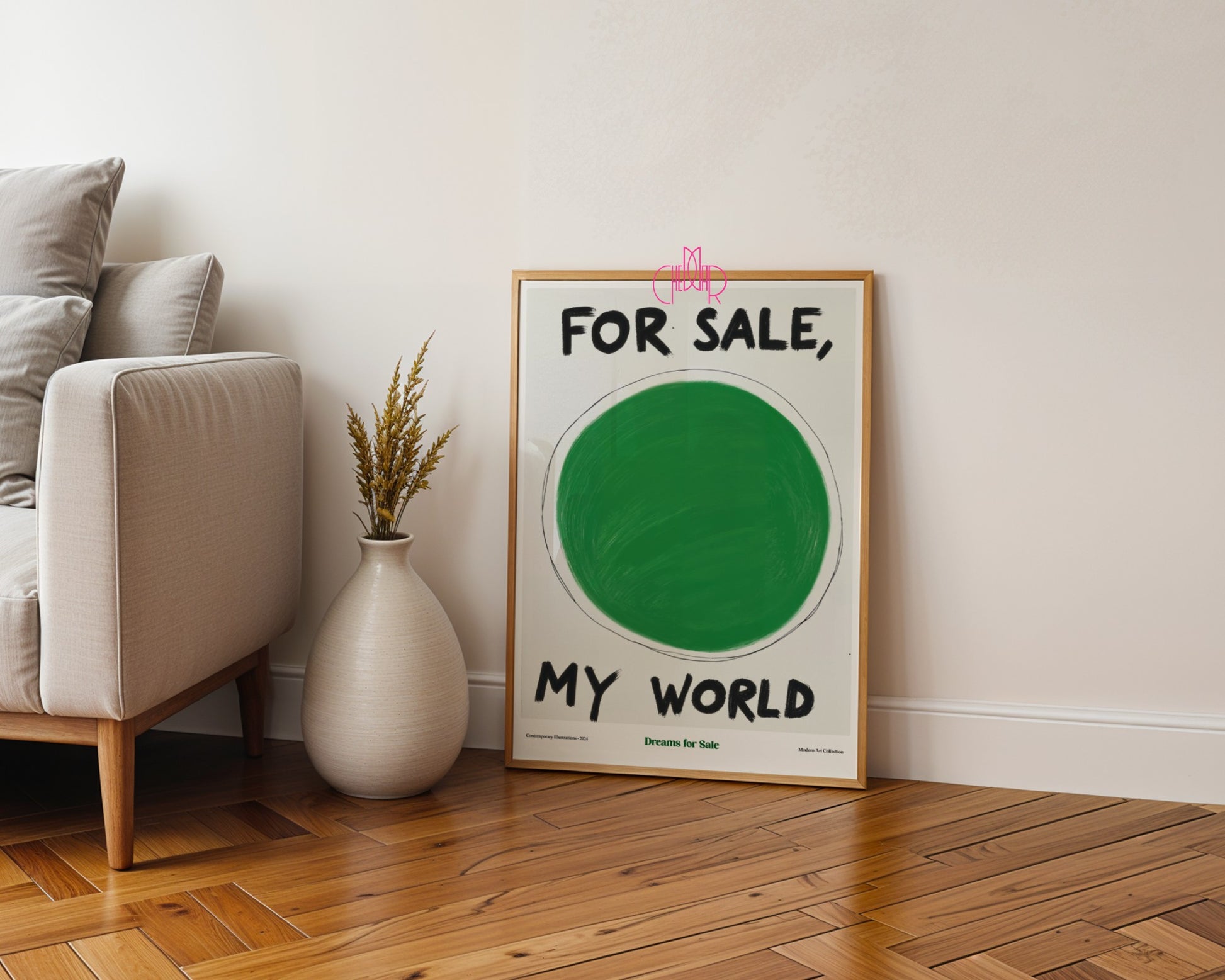 Plakat humorystyczny „Mój Świat na sprzedaż” – współczesny, modernizm