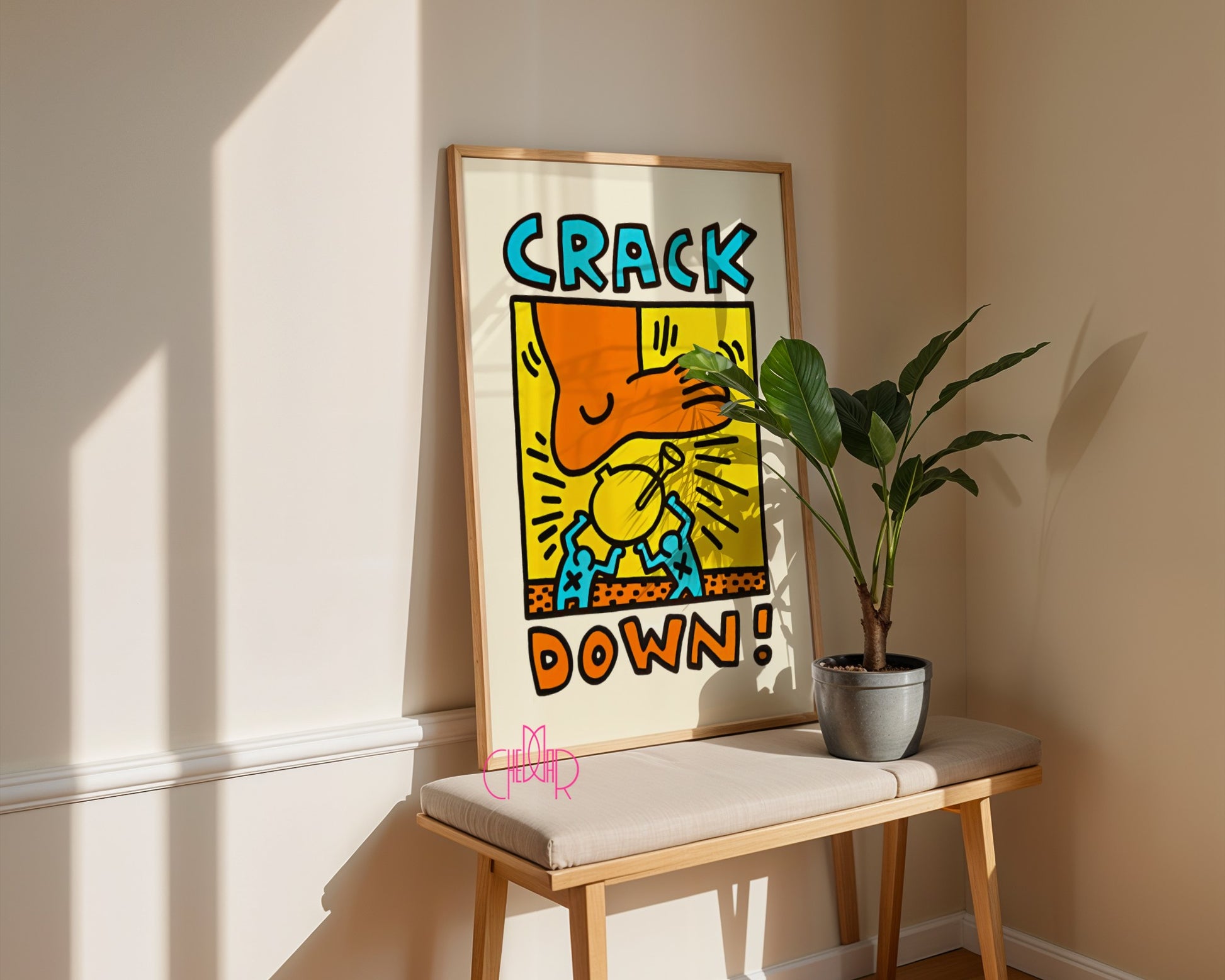 Plakat Keith Haring Crack Down 1986, street art, pop art