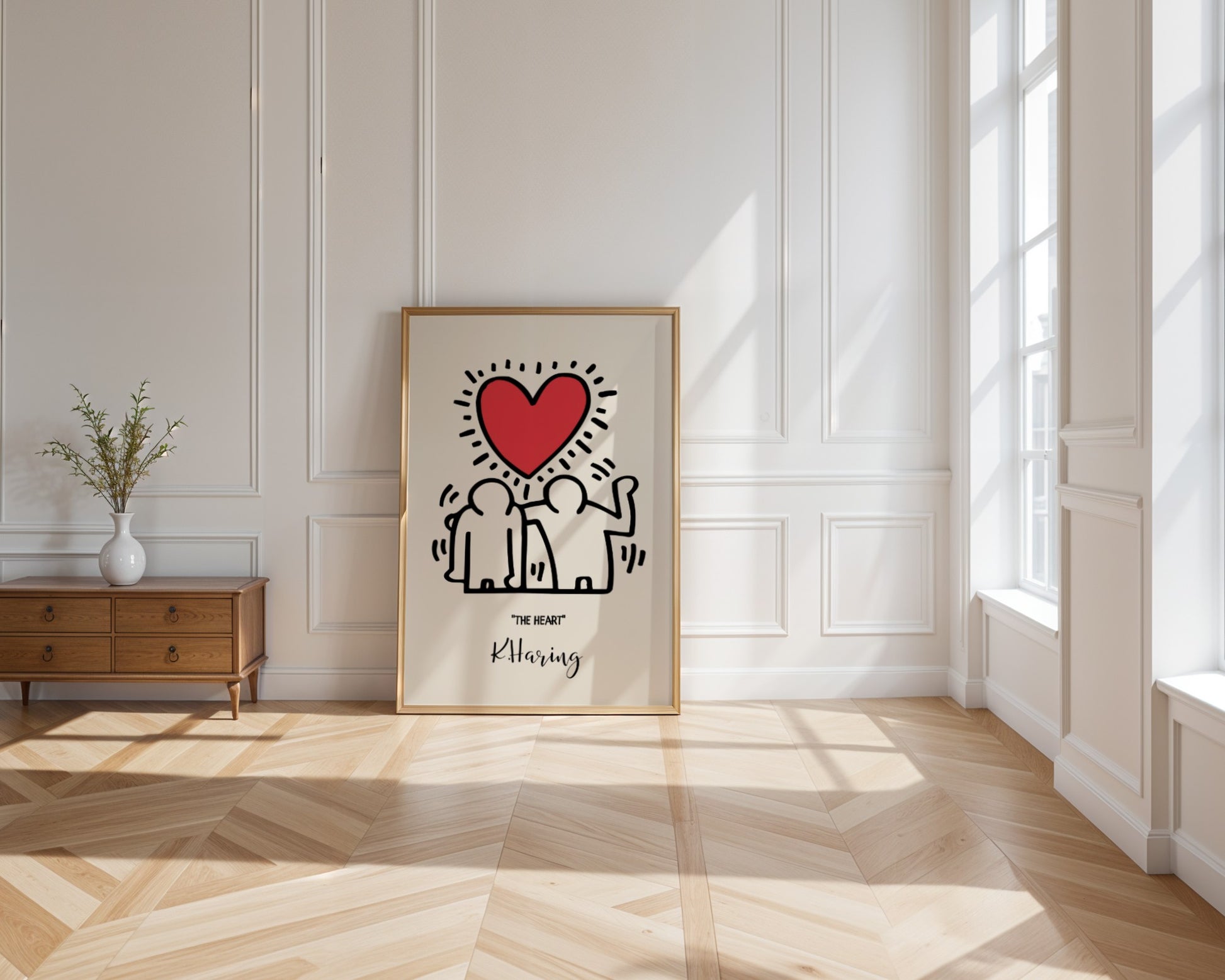Plakat Keith Haring The Heart, serce, street art, pop art, modernizm
