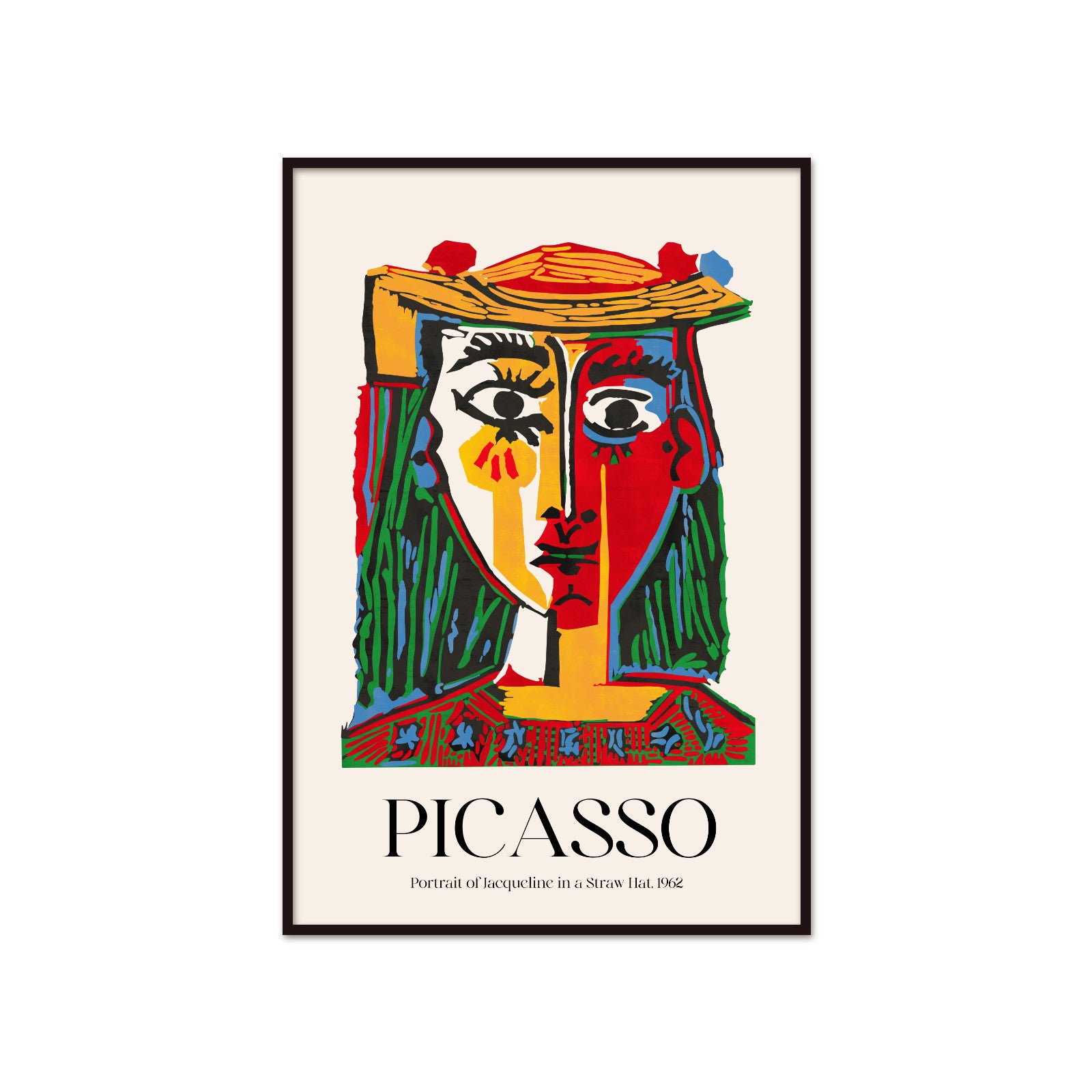 Picasso – Portrait of Jacqueline in a Straw Hat (1962) | Plakat Galeryjny Fauve