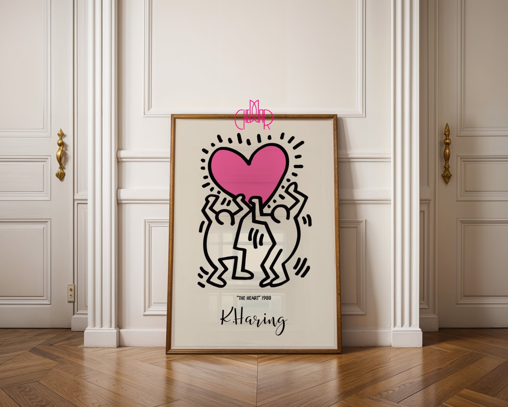 Plakat Keith Haring The Heart, serce 1988, street art, pop art