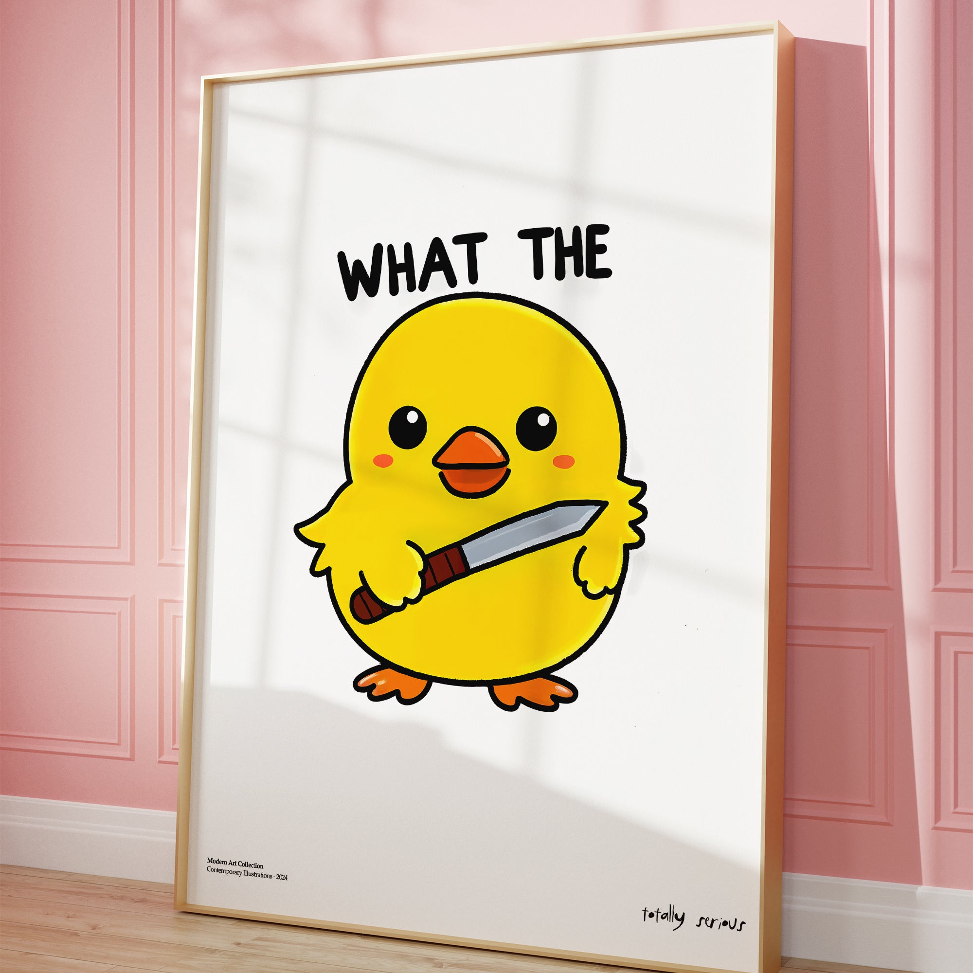 Plakat What the Duck, Totally Serious, modernizm, sztuka współczesna