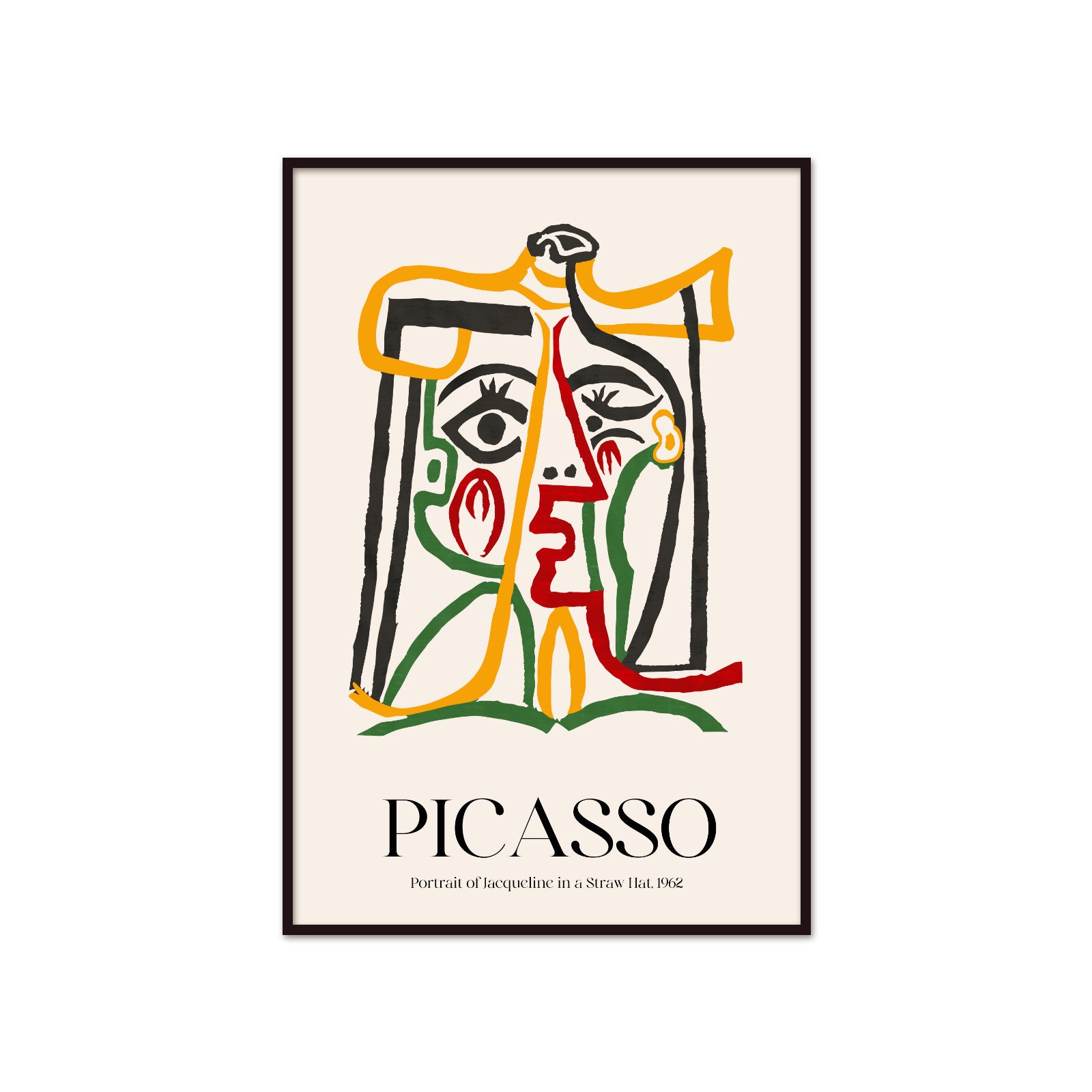 Picasso – Portrait of Jacqueline in a Straw Hat (1962) | Plakat Galeryjny Fauve